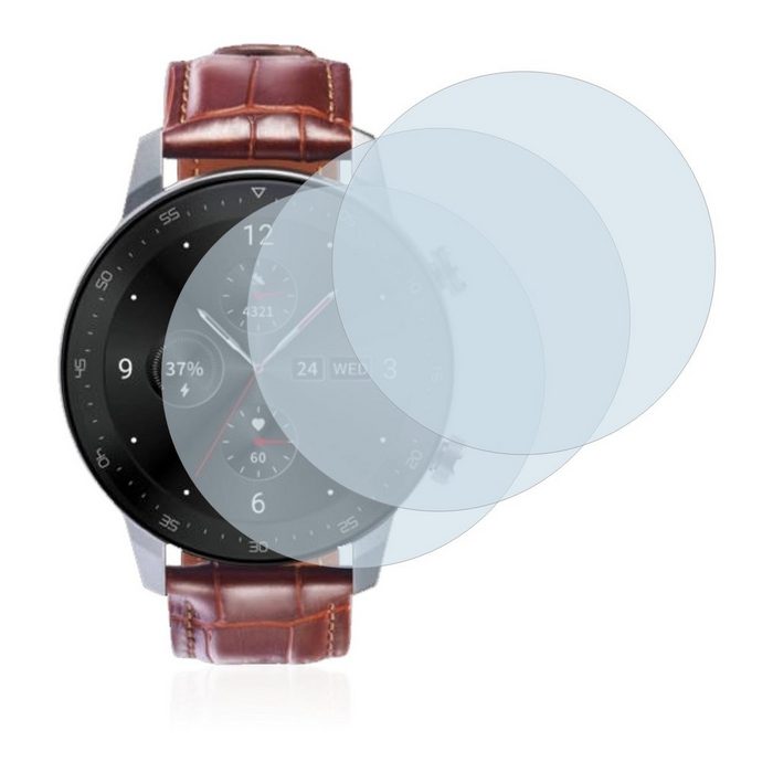 BROTECT flexible Panzerglasfolie für ZTE Watch GT Displayschutzglas 3 Stück Schutzglas Glasfolie klar