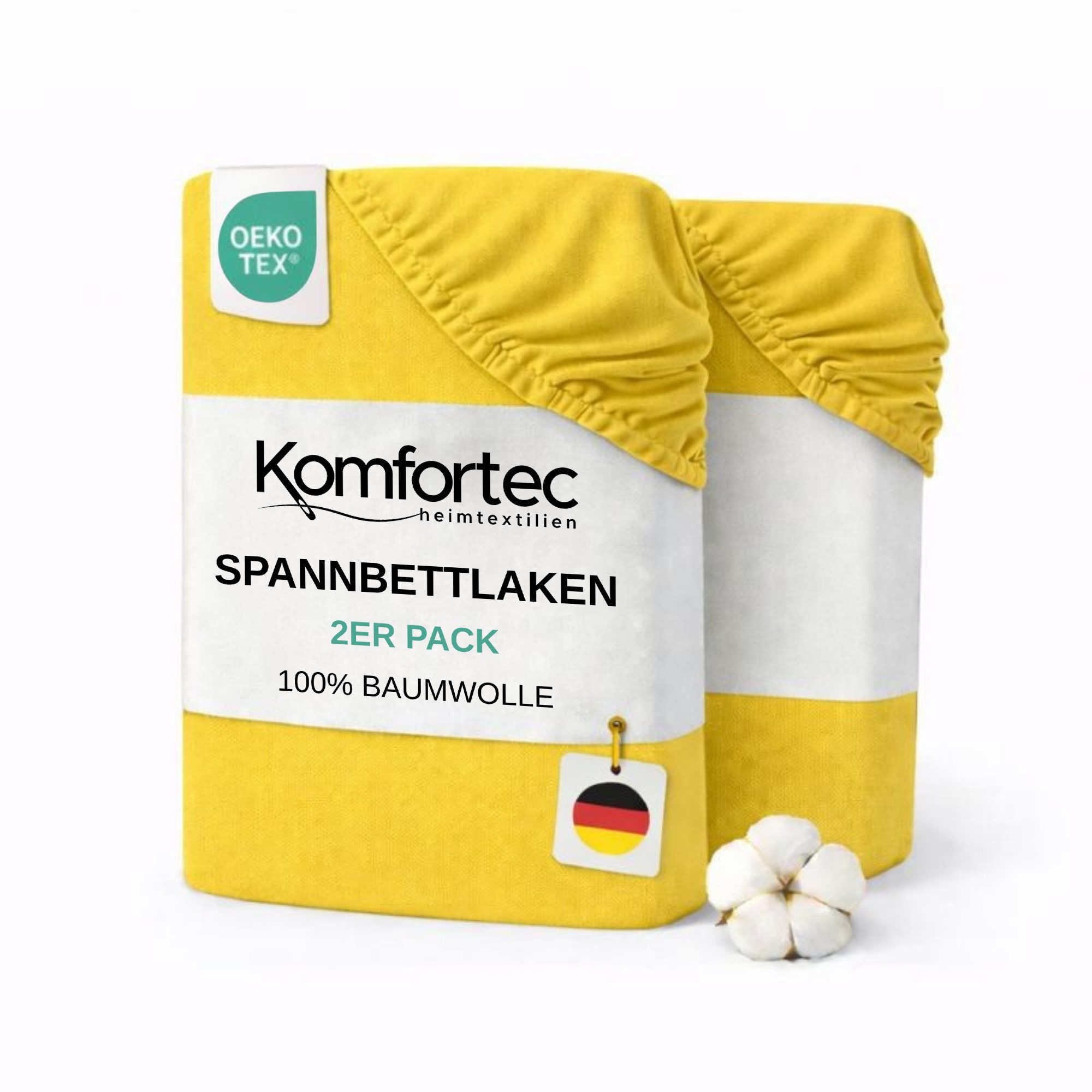 Komfortec Spannbettlaken Jersey Spannbettuch, 90x200, 140x200, 160x200, 180 günstig online kaufen