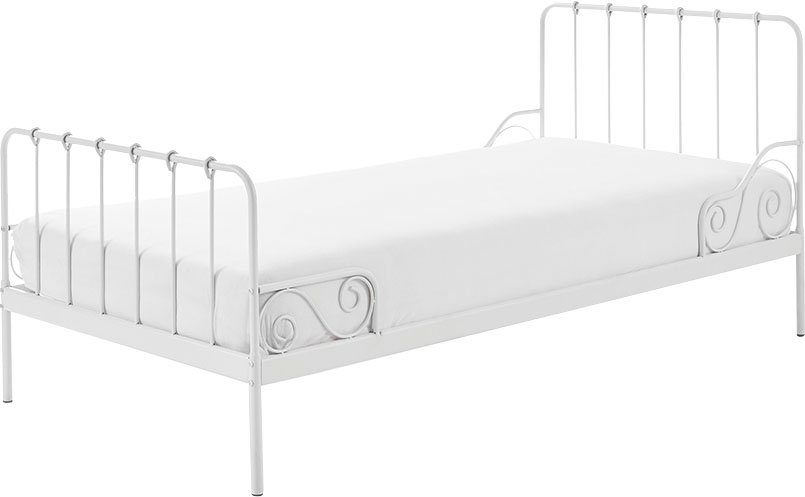 Vipack Jugendbett Metallbett, Weiß Lattenrost mit Alice,