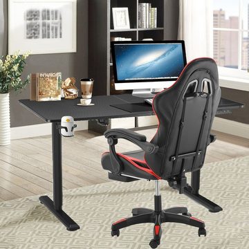 oyajia Gamingtisch Pro PC-Gaming Schreibtisch mit Gaming Stuhl Set, Höhenverstellbarer, Elektrisch Schreibtisch, Gaming Chair mit Kopfkissen und Armlehnen