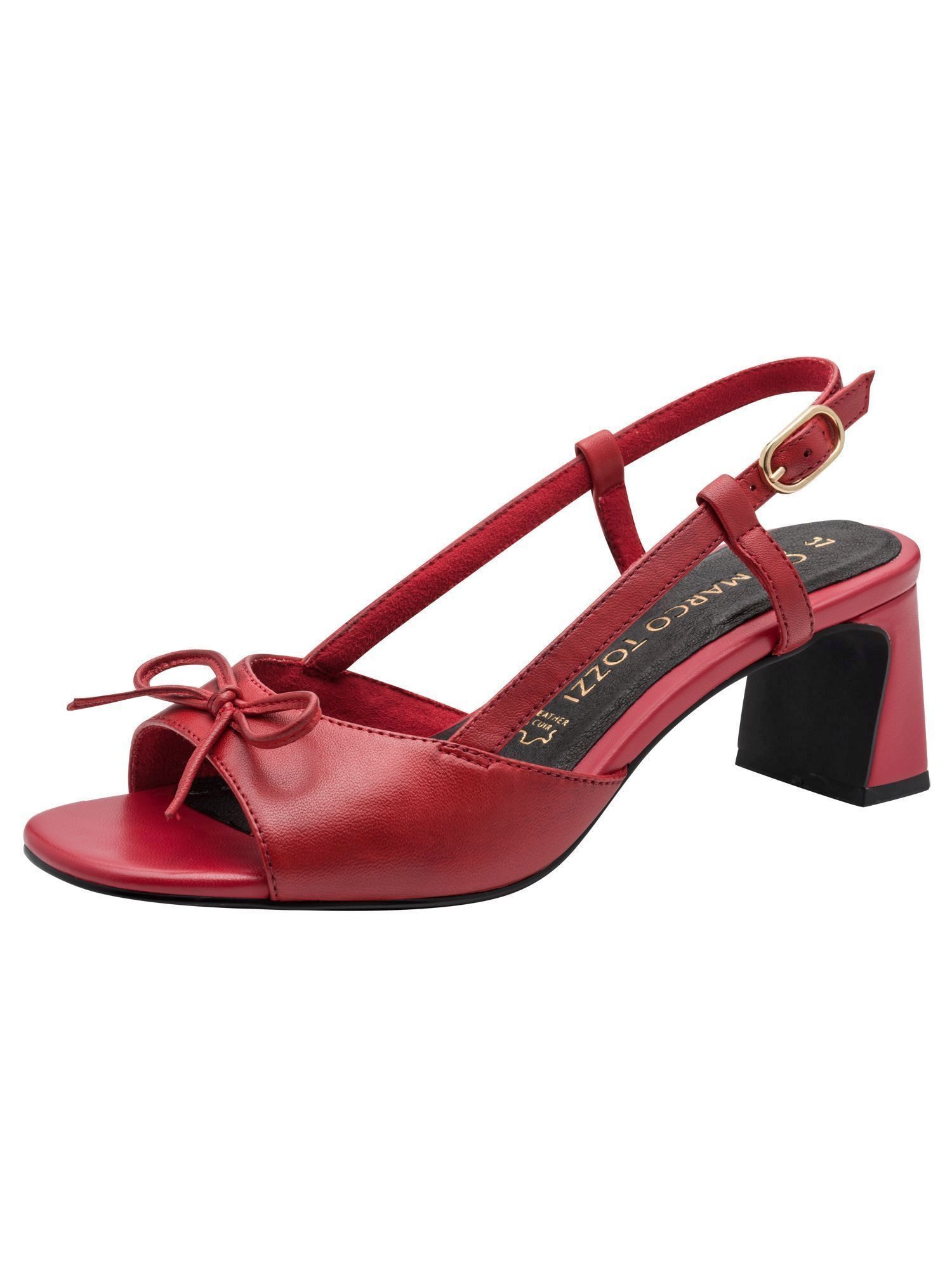 MARCO TOZZI FEEL, MT Soft Lining aus Leder Blockabsatz Sandalette FEEL