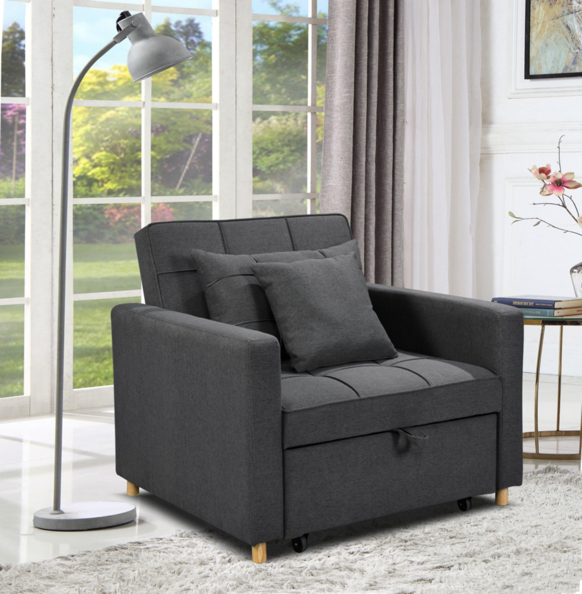 Happy Home Schlafsofa Schlafsessel Sofabett mit Kissen Gästebett Lounge Ses günstig online kaufen