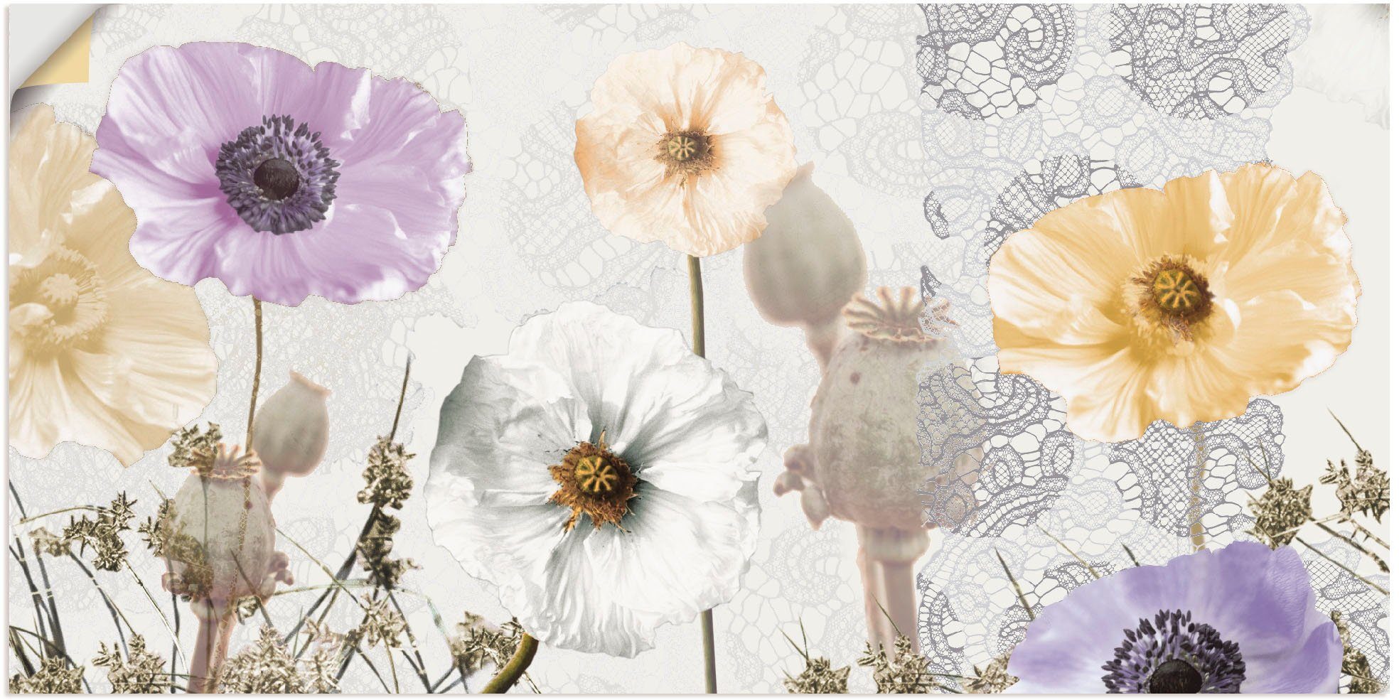 Leinwandbild, Artland Blumen Alubild, als St), Wandaufkleber Glänzende Poster in oder versch. (1 Mohnblumen, Wandbild Größen