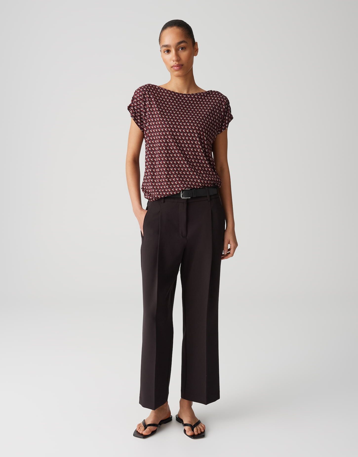 OPUS Print-Shirt SEKADI MINIMAL aus fließender Viskose