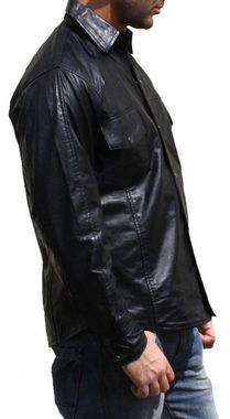 RadMasters Lederjacke Trend510 schwarz Lederhemd Hemd aus Lammnappa Leder schwarz