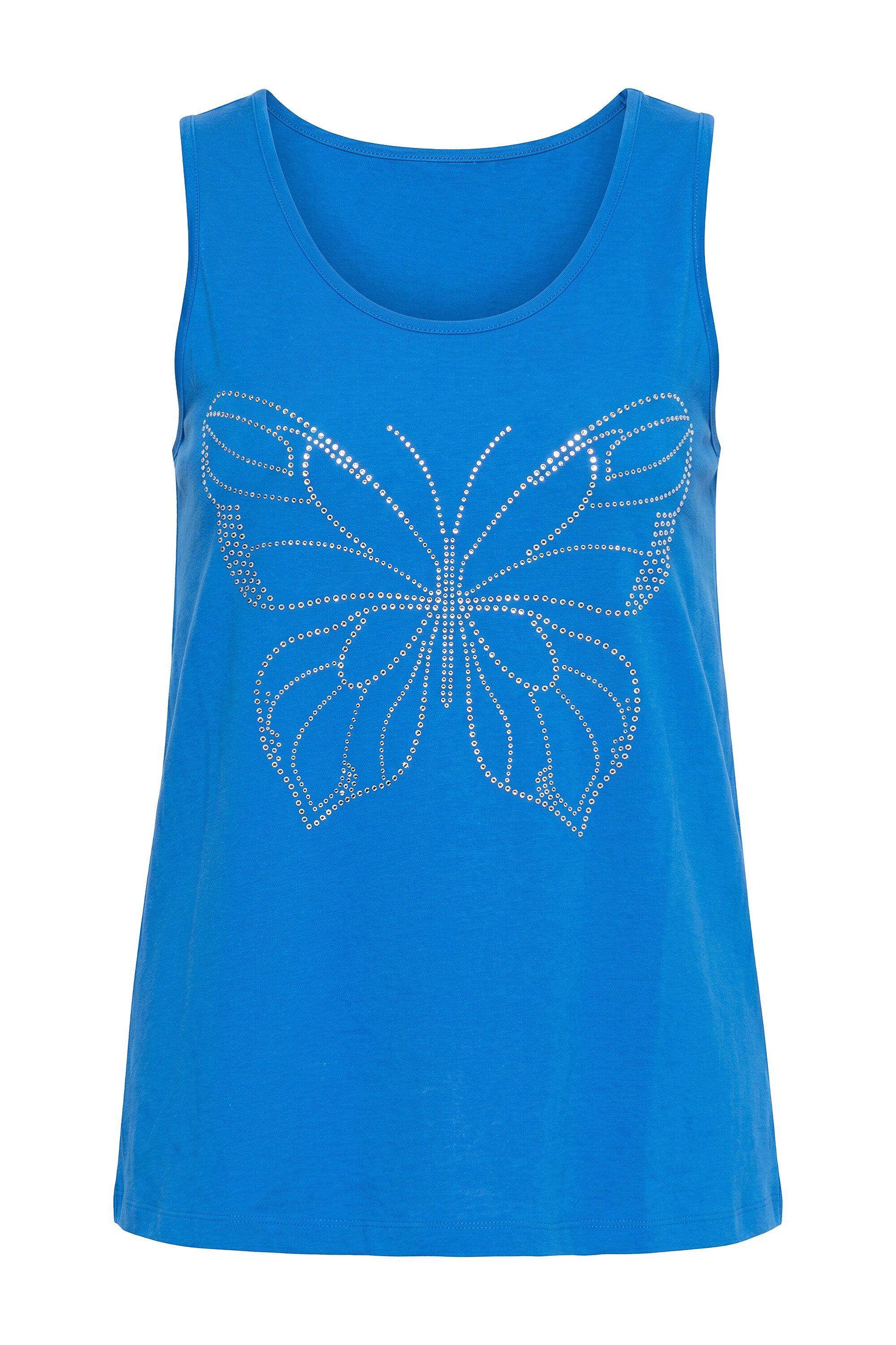 Angel of Style Longtop Top ärmellose A-Linie Glitzer-Schmetterling
