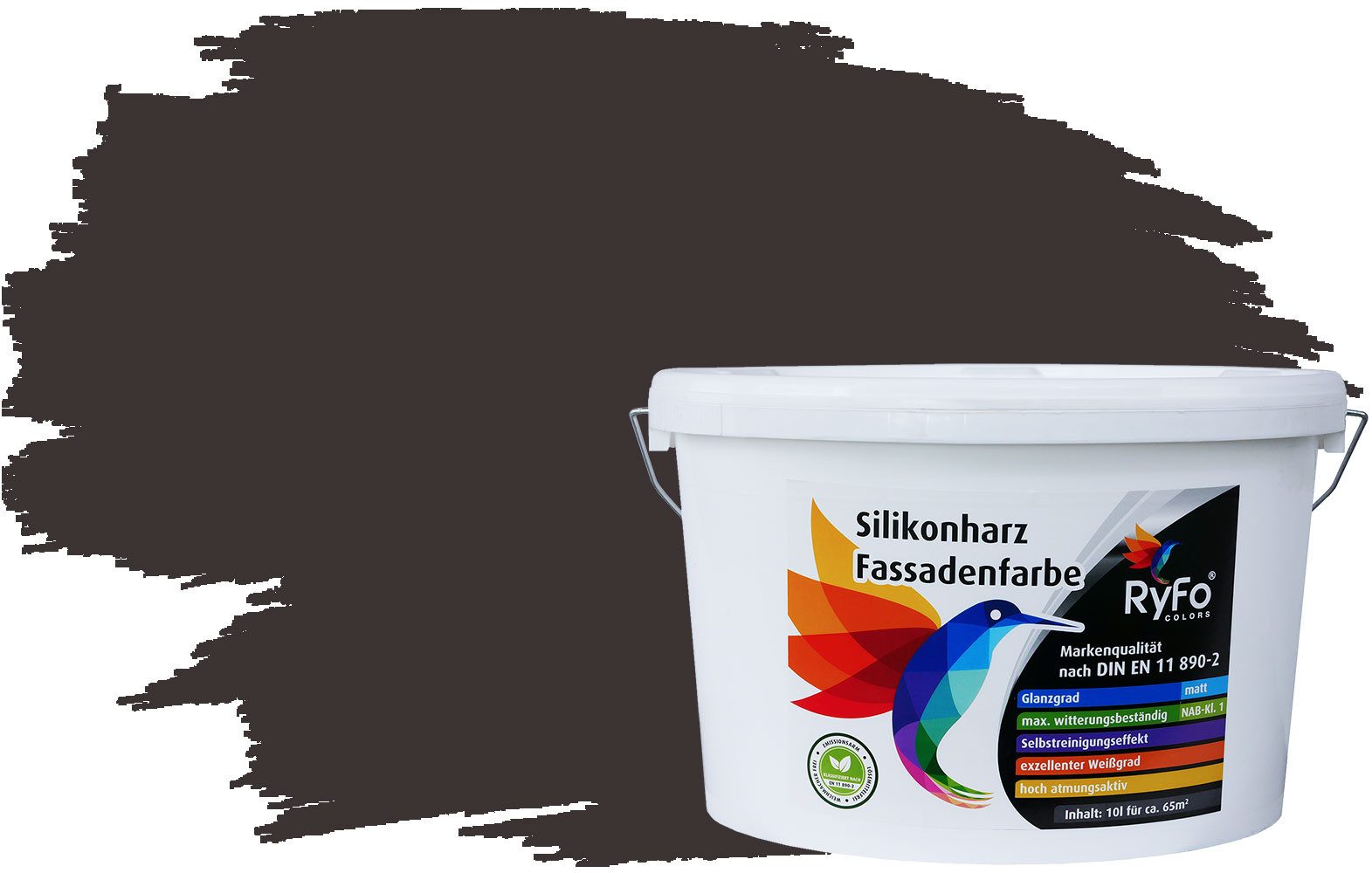RyFo Colors Fassadenfarbe Silikonharz Fassadenfarbe Grautöne, 1 L ca. 6 m², Wasserabweisend, diffusionsfähig, schützt vor Schmutz, UV-beständig