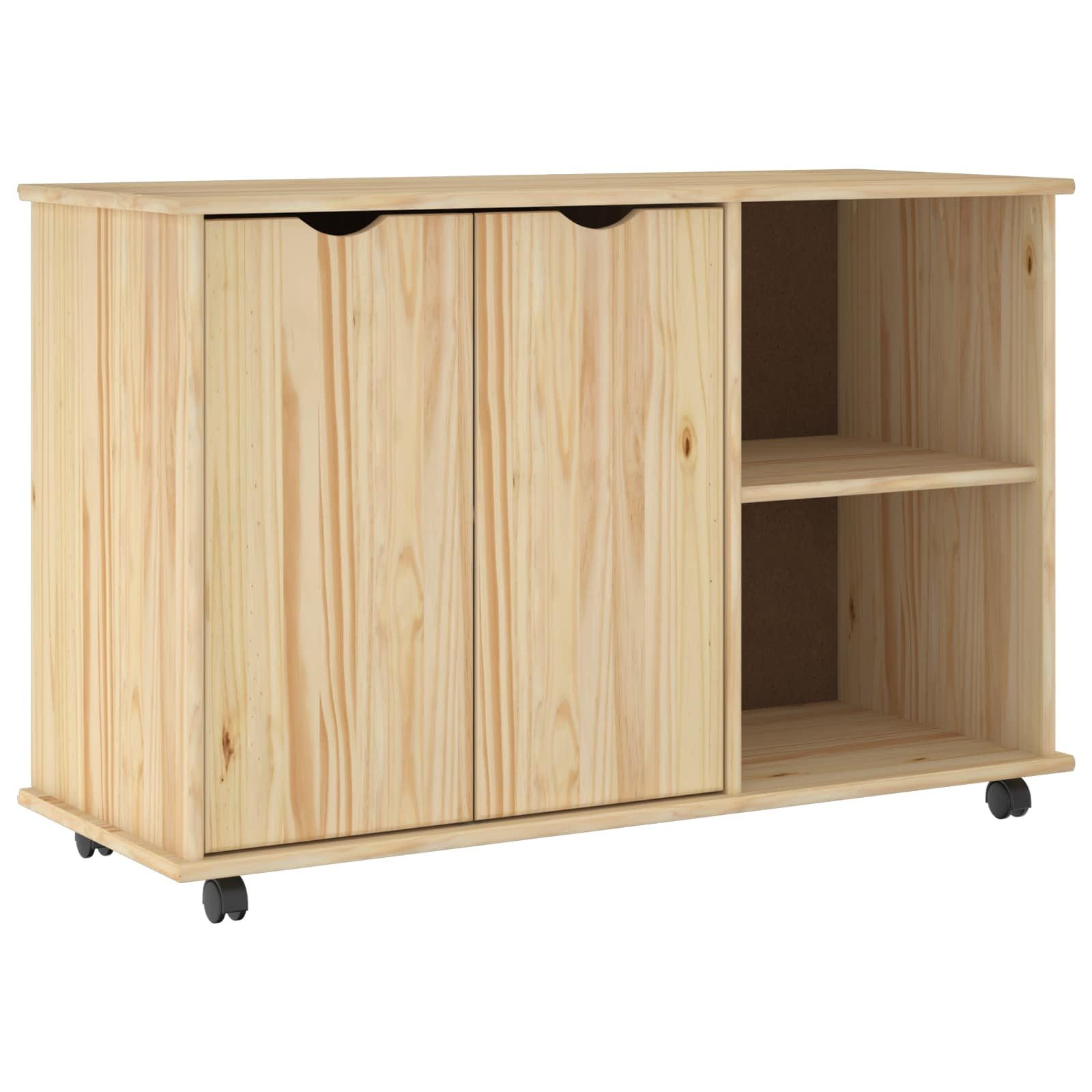 vidaXL Rollcontainer 100 x 39 x 65,5 cm Rollcontainer mit Schubladen Rollschrank Braun 100x