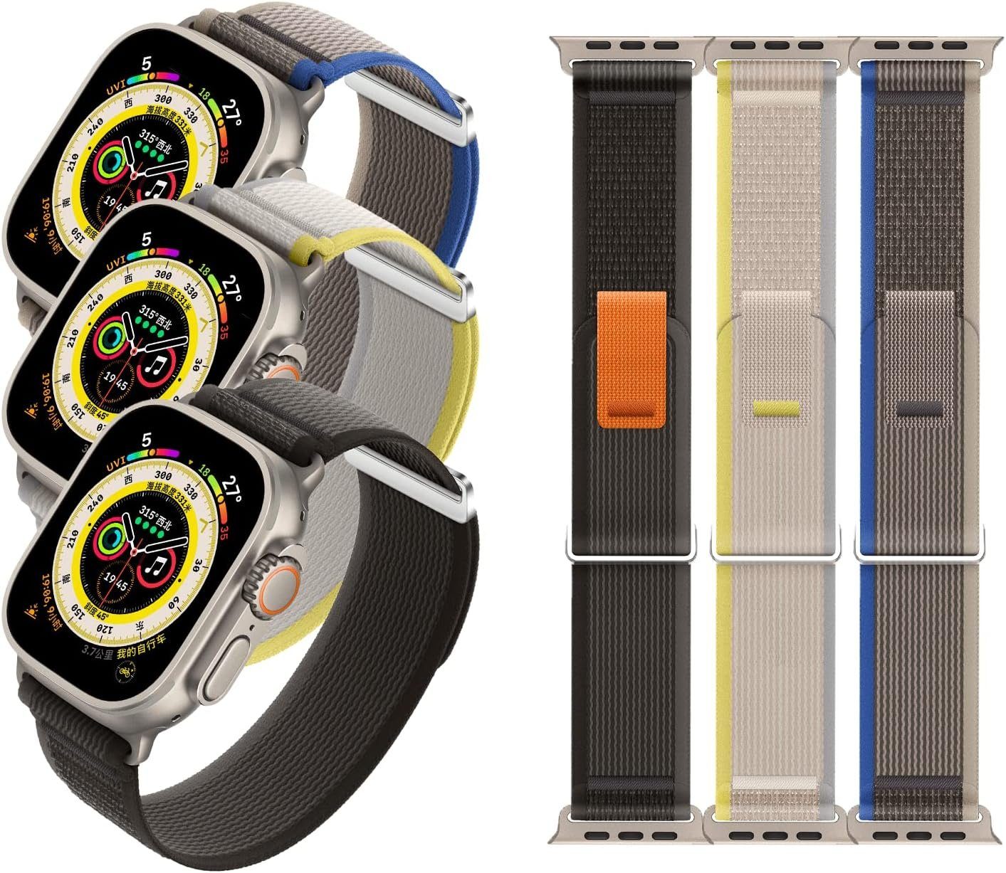 FELIXLEO Uhrenarmband 3 Stück Smartwatch-Armband Kompatibel 45mm 49mm Watch 44mm 42mm mit