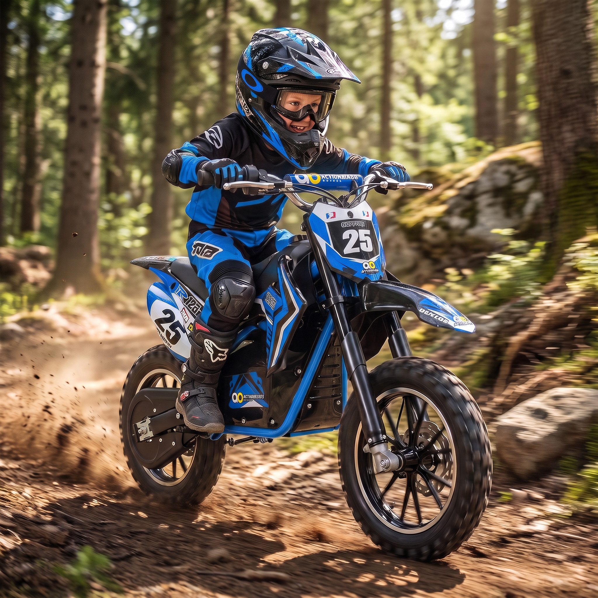 Actionbikes Motors Elektro-Kindermotorrad Crossbike Gepard 500W Minicross elektro Dirt Bike, 500-Watt-Elektromotor, 3 Stufig, Sicherheits-Kippschalter