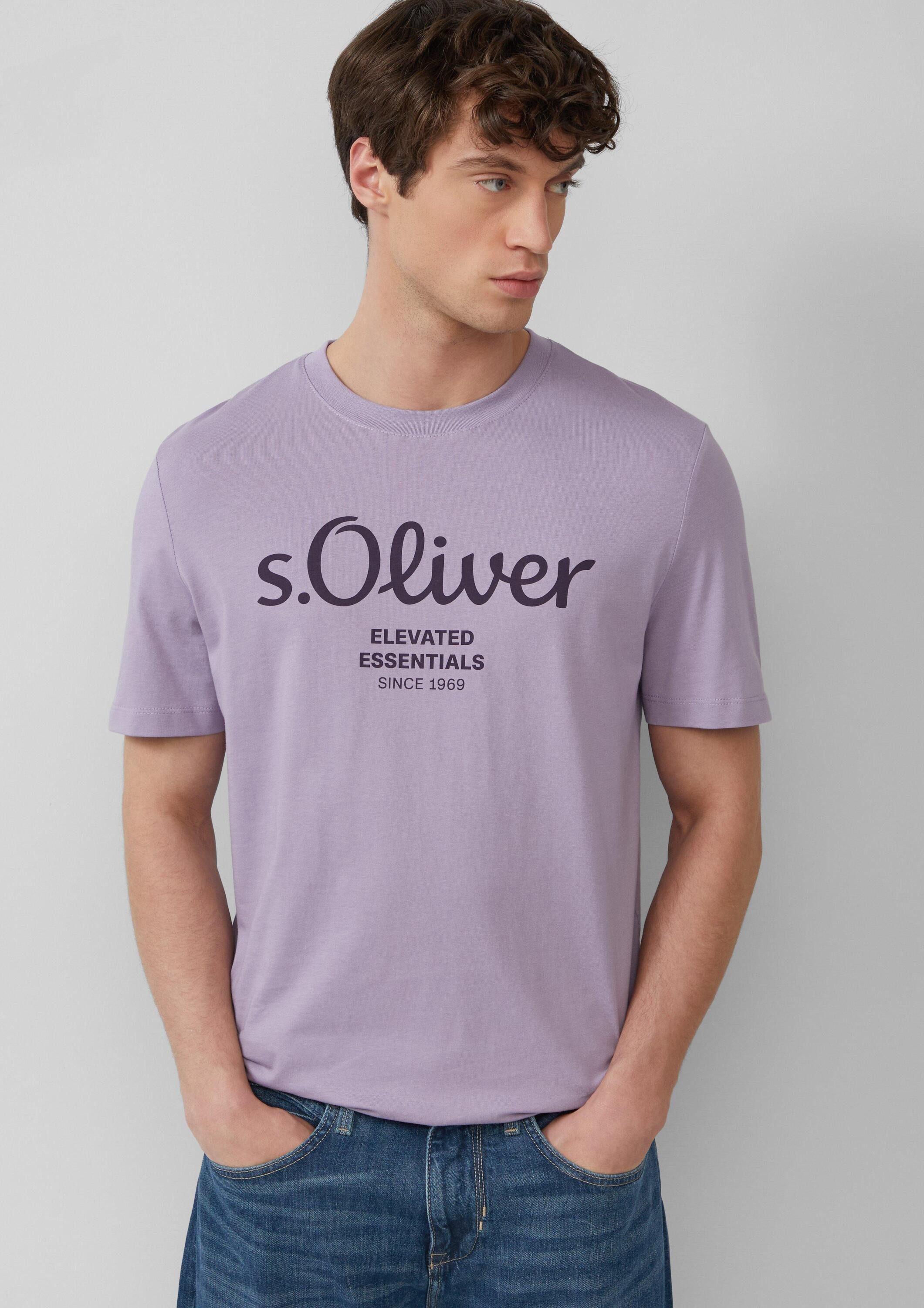 s.Oliver Kurzarmshirt T-Shirt Baumwoll-T-Shirt mit Logo-Print günstig online kaufen