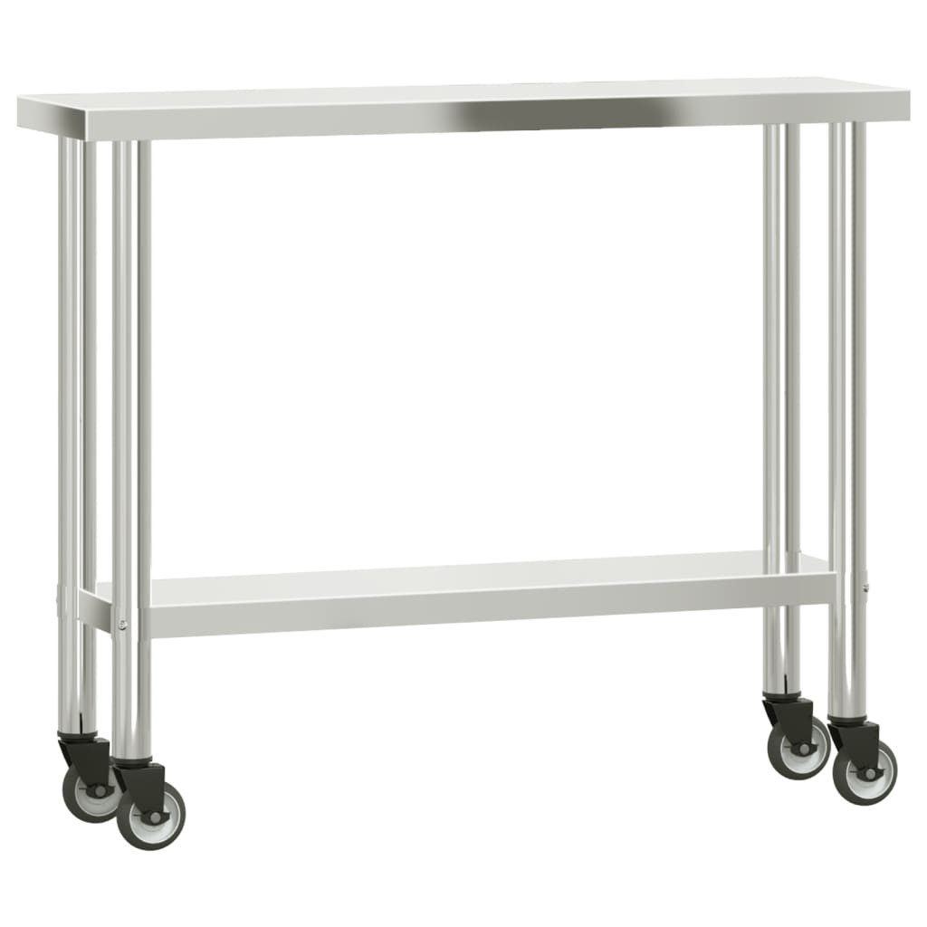 vidaXL Küchenwagen 110 x 30 x 85 cm Küchenwagen Küchen-Arbeitstisch mit Rollen 110x30x85