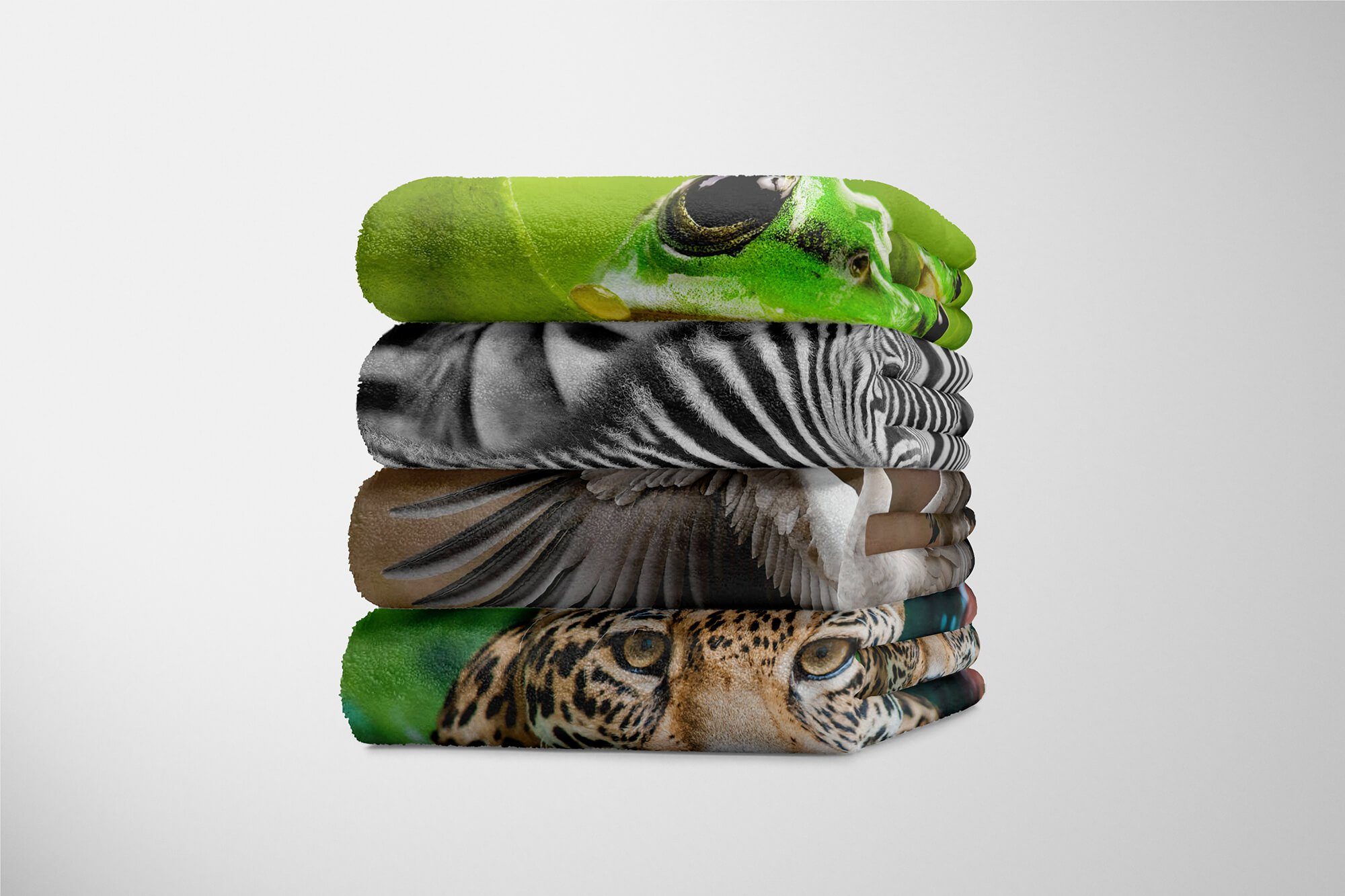 Kranich Kuscheldecke (1-St), Fl, breitet Sinus Handtücher Handtuch mit Handtuch Saunatuch Art Tiermotiv Strandhandtuch Baumwolle-Polyester-Mix