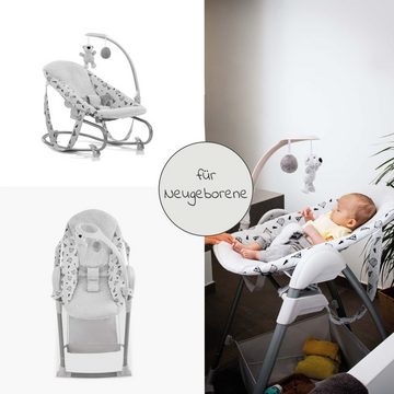 Hauck Hochstuhl Sitn Relax 3in1 - Nordic Grey, Babystuhl für Kinder & Babys Babyliege verstellbar, Räder klappbar