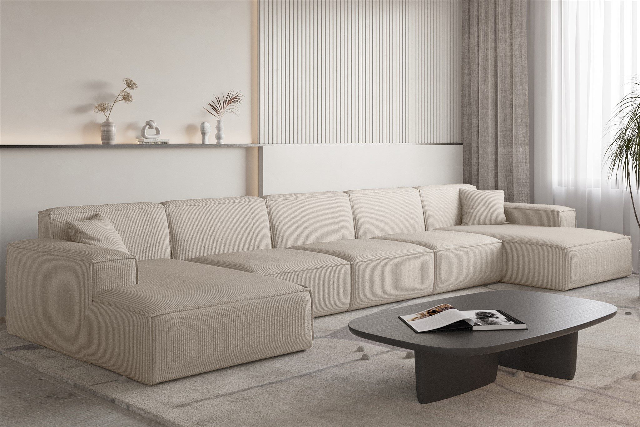 Fun Möbel Wohnlandschaft Sofa U-Form CELES PREMIUM XL in Stoff Scala, Breit günstig online kaufen