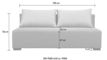 INOSIGN Schlafsofa Tomar, 198cm, mit Bettfunktion (150/198cm) und, Bettkasten. Mit Federkernpolsterung.