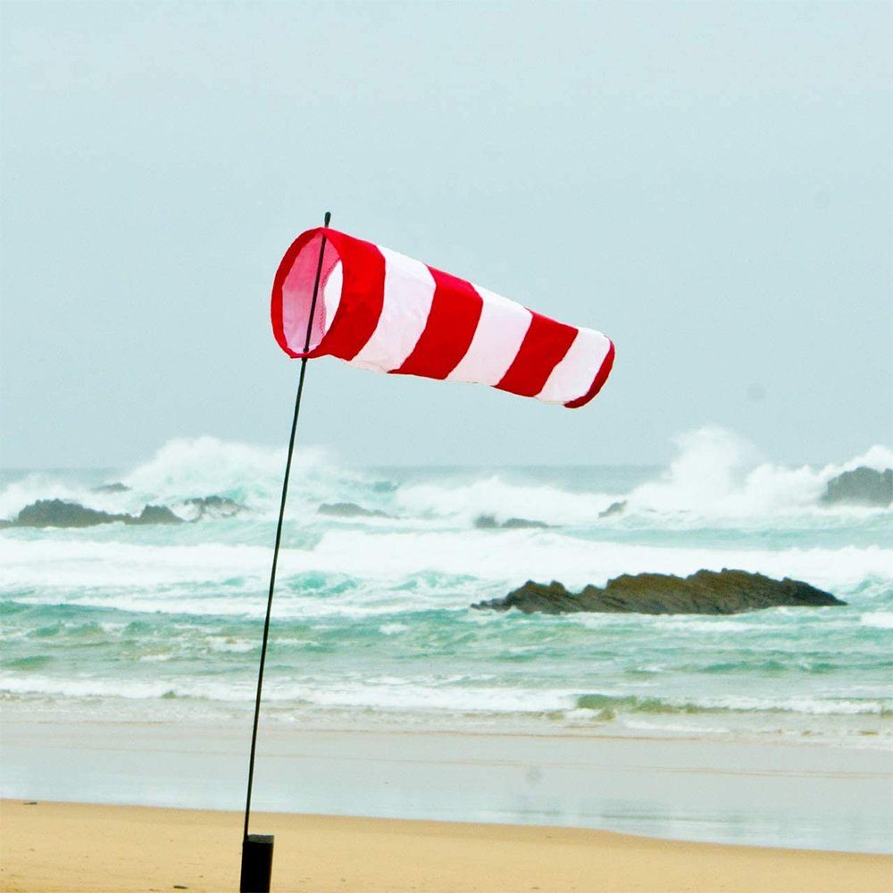 GelldG Dekoobjekt Windsack für Draußen, 80x25x15cm Rot-Weiß in Windrichtungsanzeiger