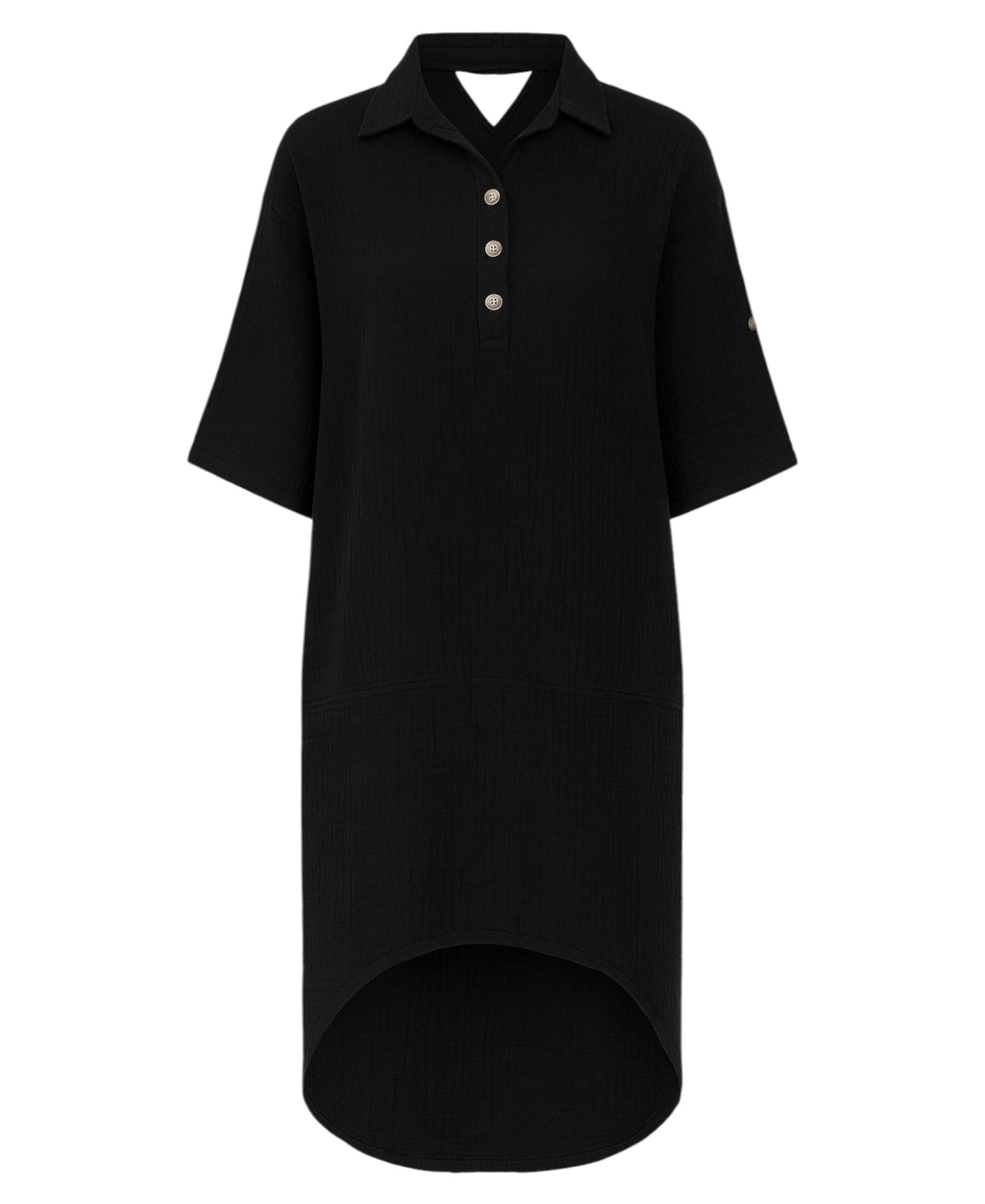 WENOR Blusenkleid Musselin Damen Tunika Kleid Baumwolle Oversize Sommerklei günstig online kaufen