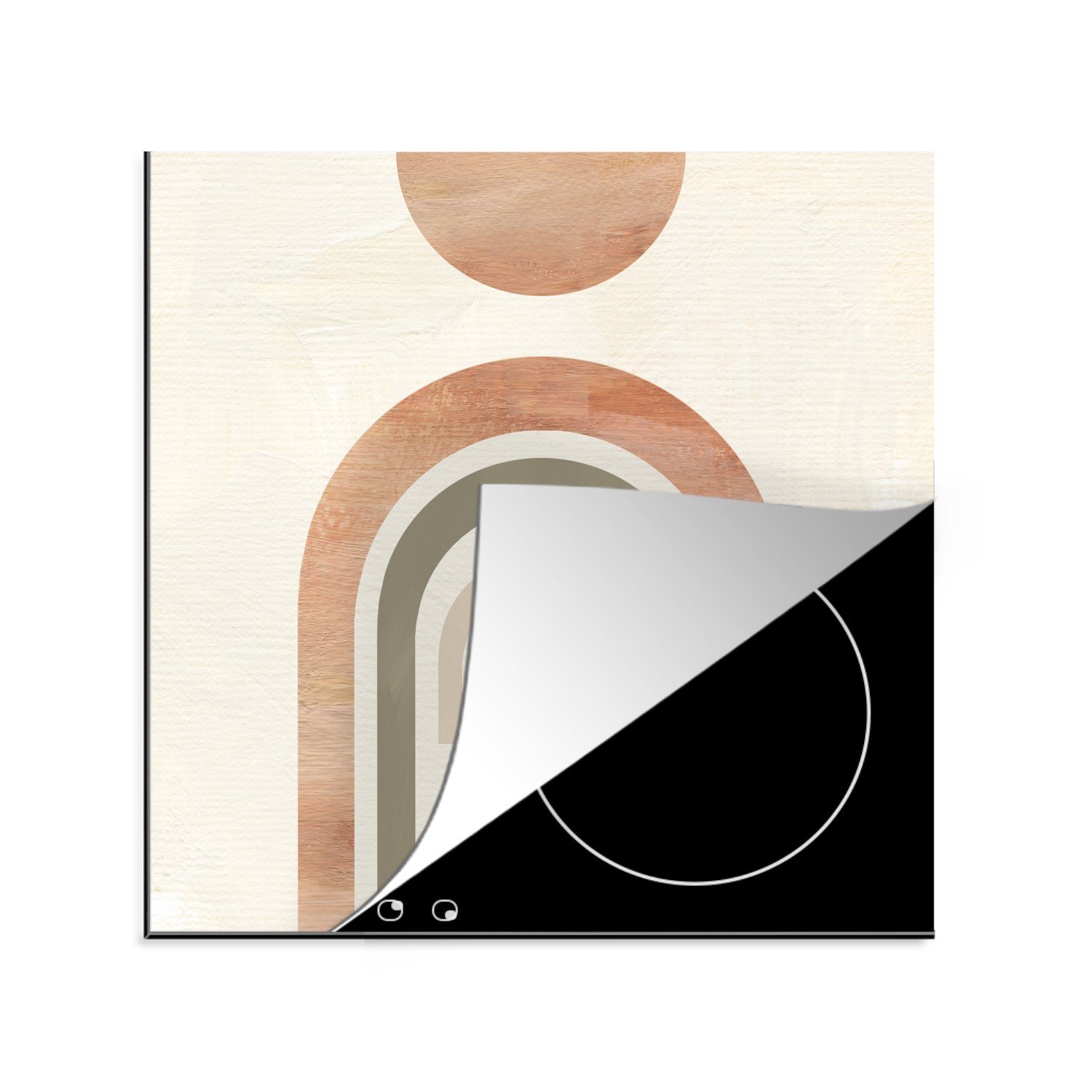 MuchoWow Herdblende-/Abdeckplatte Design - Rosa - Abstrakt, Vinyl, (1 tlg), 78x78 cm, Ceranfeldabdeckung, Arbeitsplatte für küche