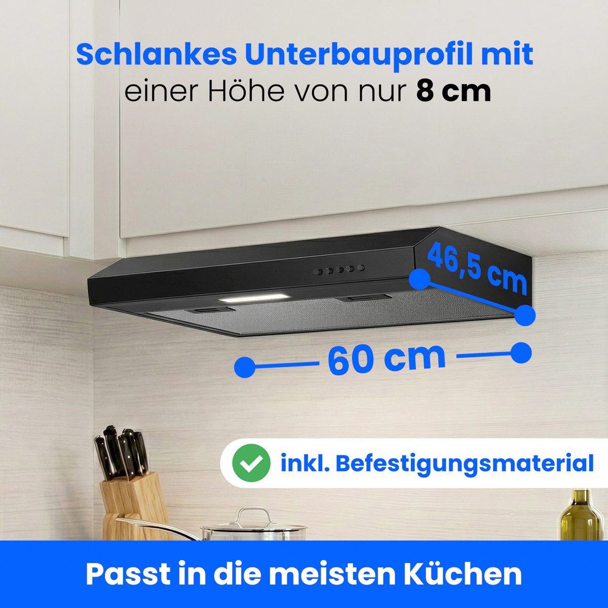 BOMANN Unterbauhaube DU 7613 Dunstabzugshaube 60cm Unterbau, Umluft und Abluft – Bild 4 von 5