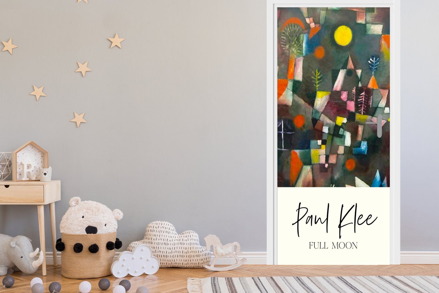 cm Türaufkleber, bedruckt, Tür, - - Klee MuchoWow Paul Matt, Fototapete Kunst, für St), (1 Türtapete 75x205 Malerei