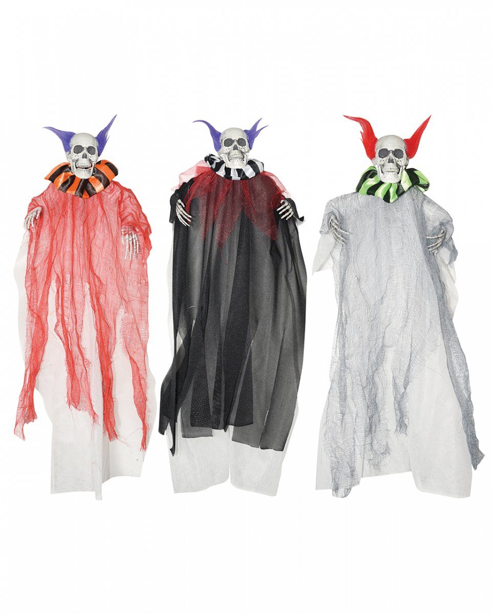 Horror-Shop Dekofigur Horror Clown Skelett Hängefigur 45cm für Halloween