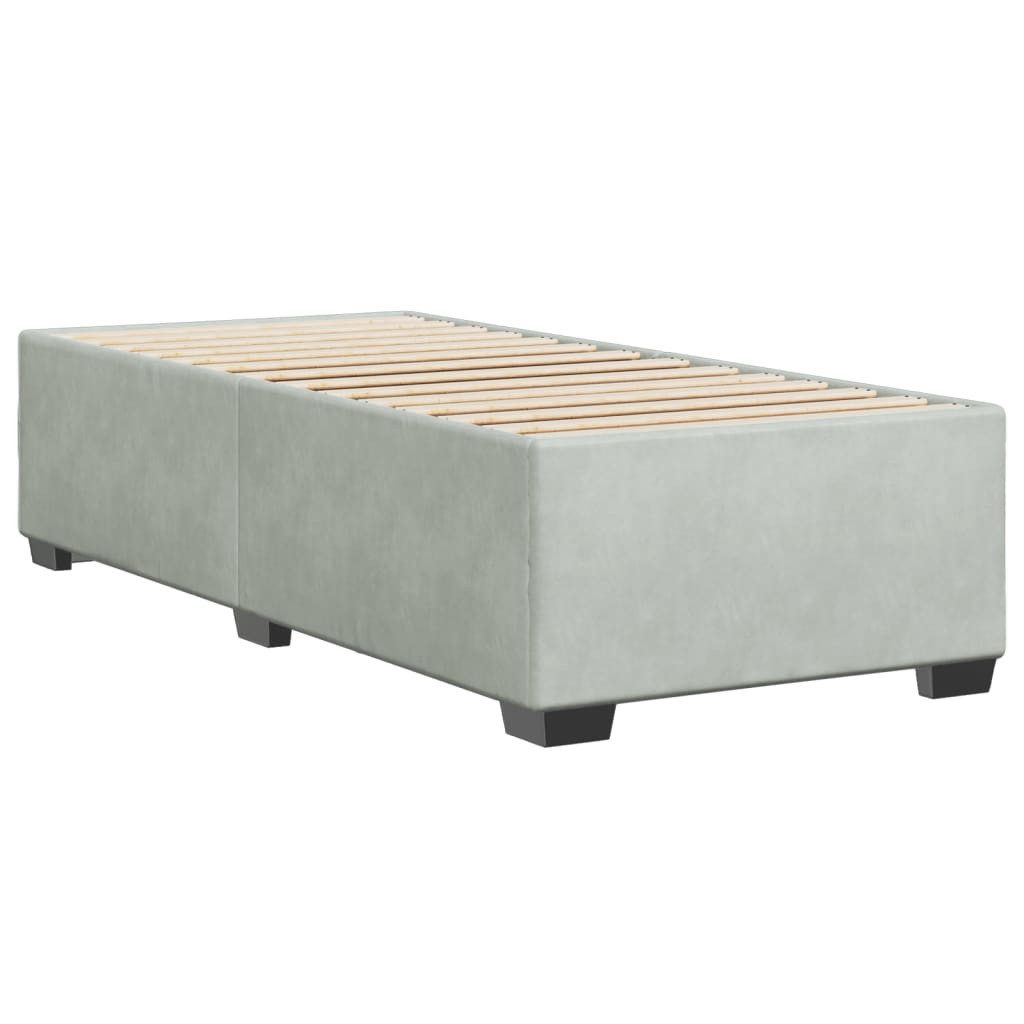 vidaXL Bett Bettgestell ohne Matratze Hellgrau 90x190 cm Samt