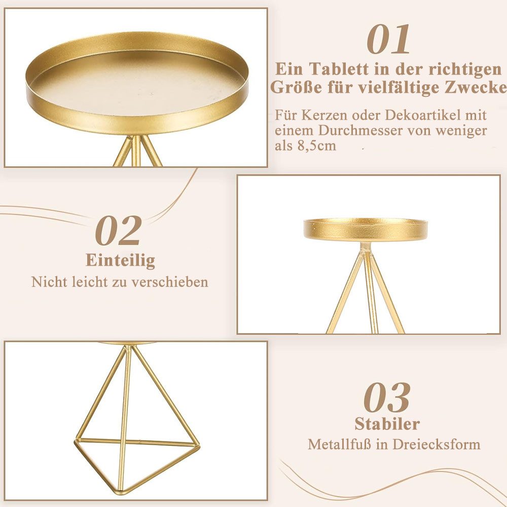 AFKSMILE Kerzenständer Kerzenleuchter Metall 3er Set, Eisen Kerzenhalter für Stumpenkerzen, Vintage Kerzen Ständer Tischdeko für Hochzeit Wohnzimmer Weihnachten – Bild 3 von 5
