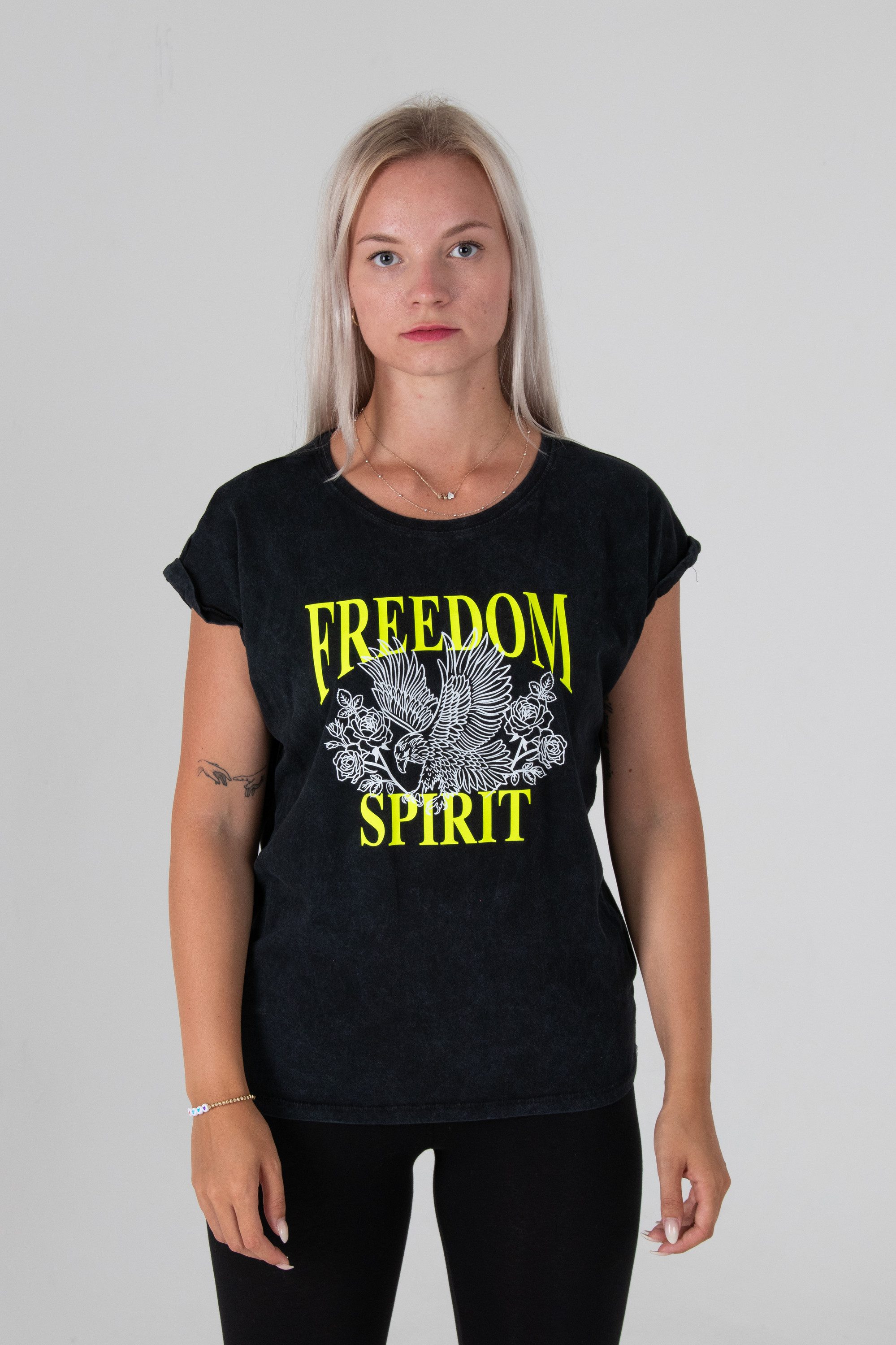 Be Famous Print-Shirt Classic Roll Up Freedom Spirit (1-tlg., keine)