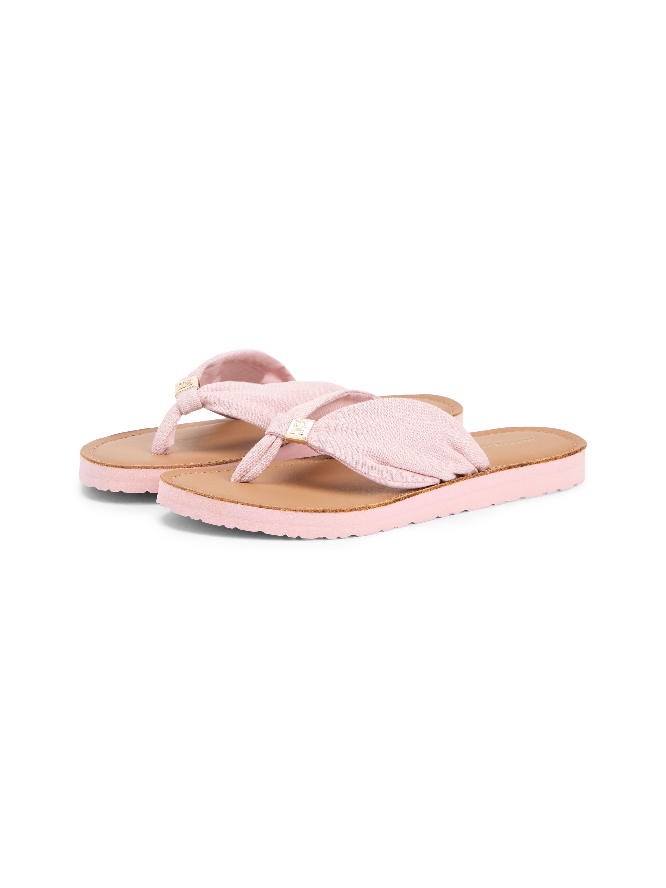 Tommy Hilfiger TH LTR FOOTBED SUMMER SANDAL Zehentrenner Sommerschuh, Strandschuh, Dianette, Flat mit Logoemblem