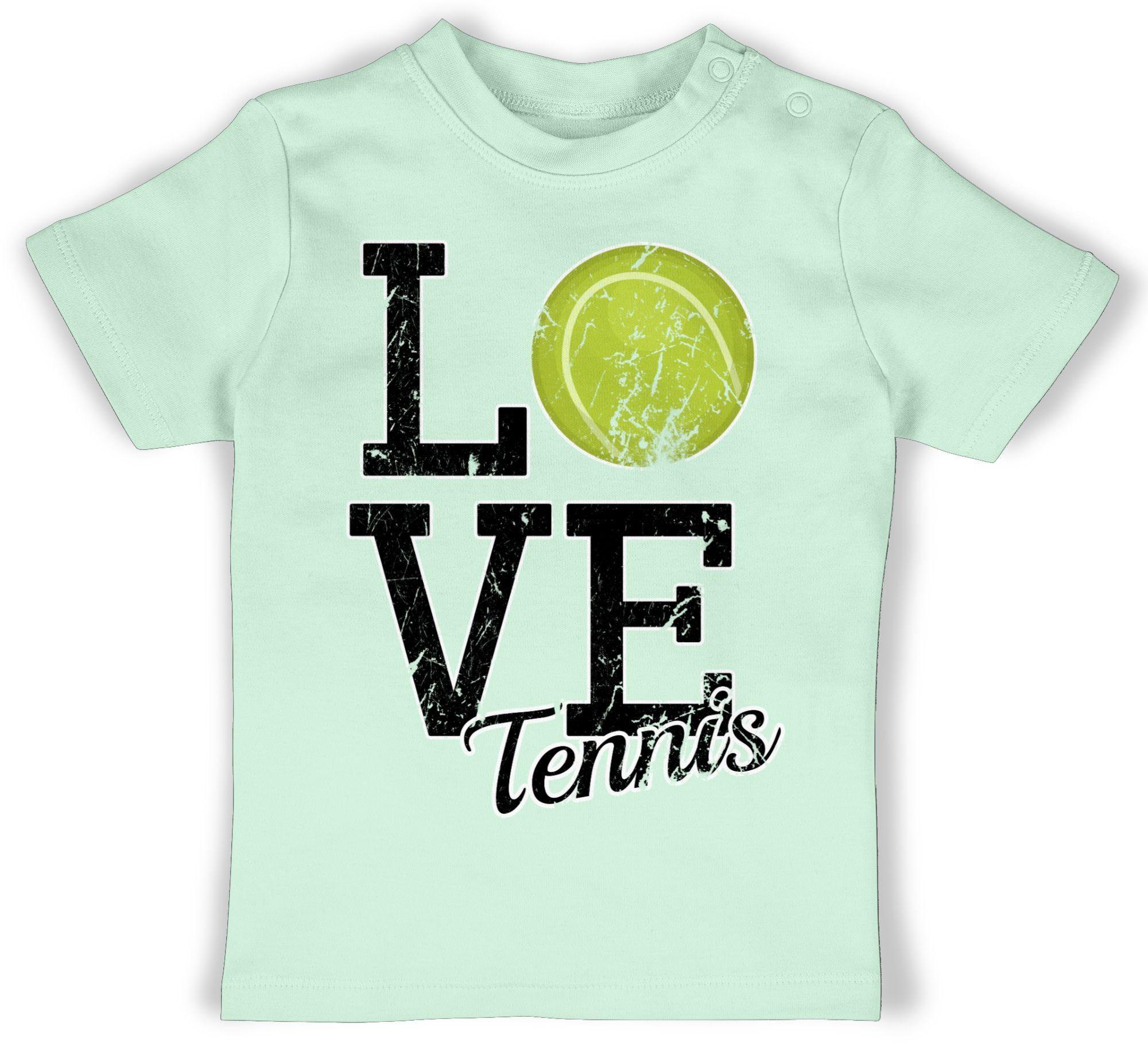 Shirtracer T-Shirt Love Baby Tennis Sport 2 Bewegung & Mintgrün