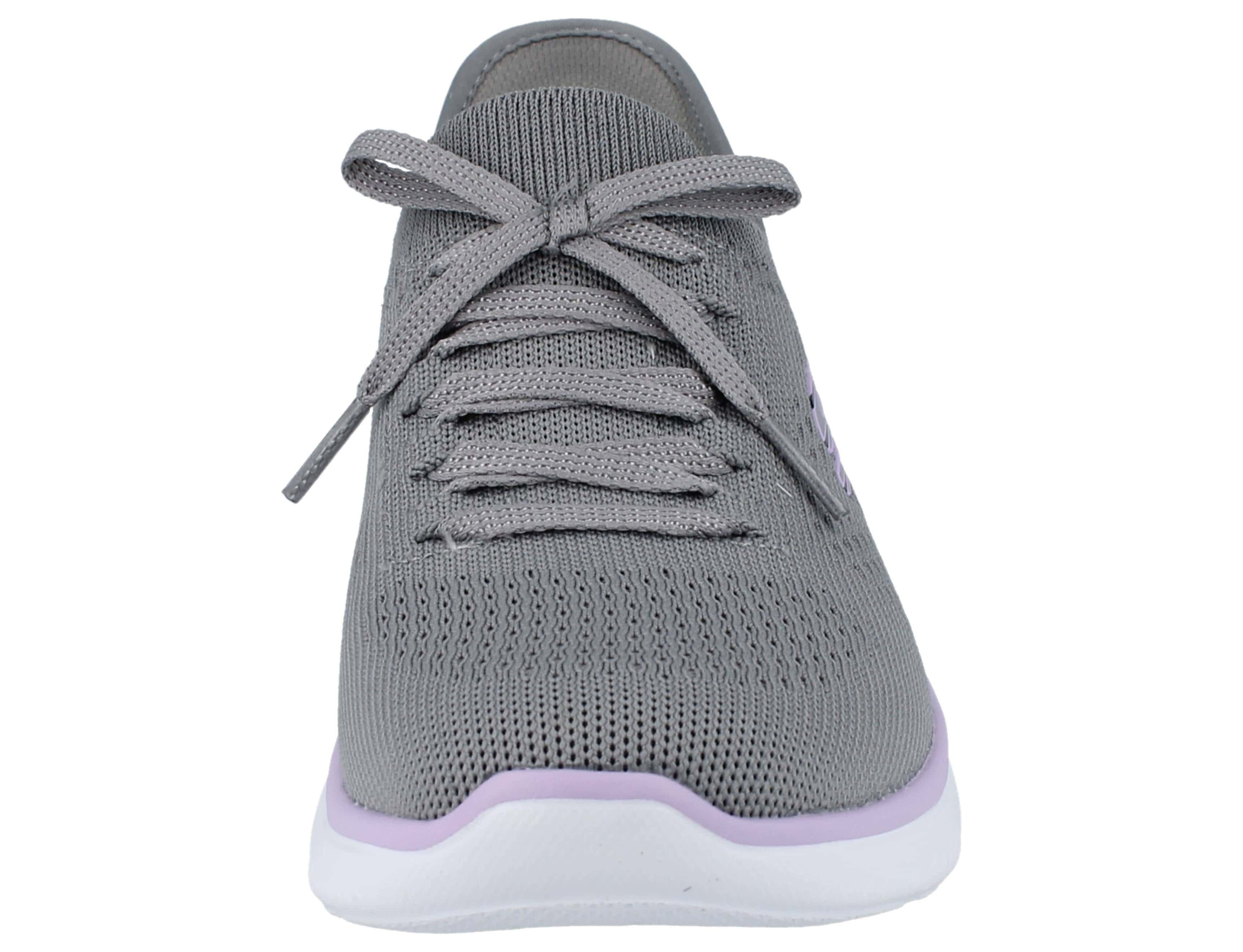 Skechers SKECHERS Slip-Ins Damen Schlupfsneaker grau lila Textil vegan - Slipper Vegan
