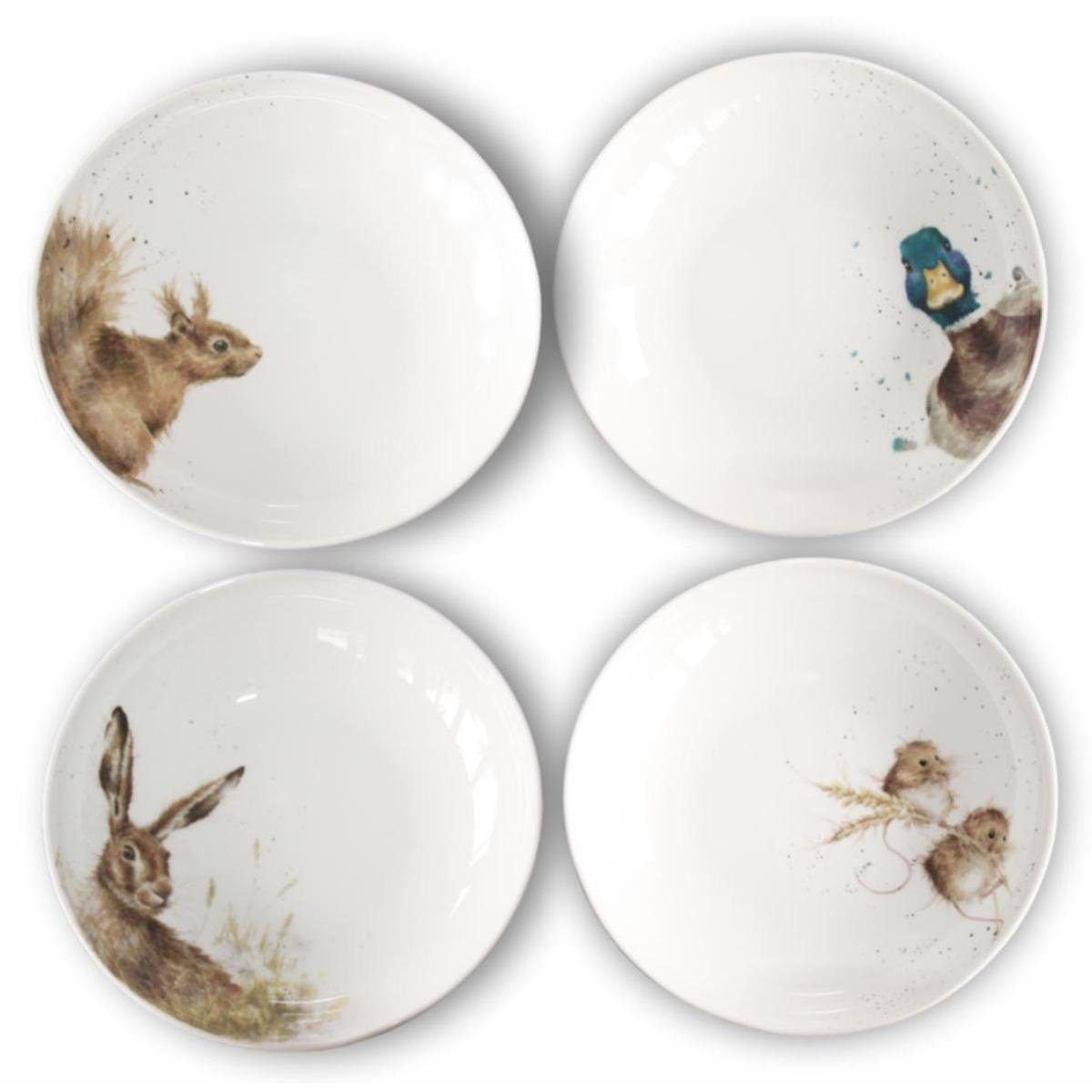 Wrendale Teller Wrendale Designs Porzellan Pasta- & Suppenteller 4er-Set