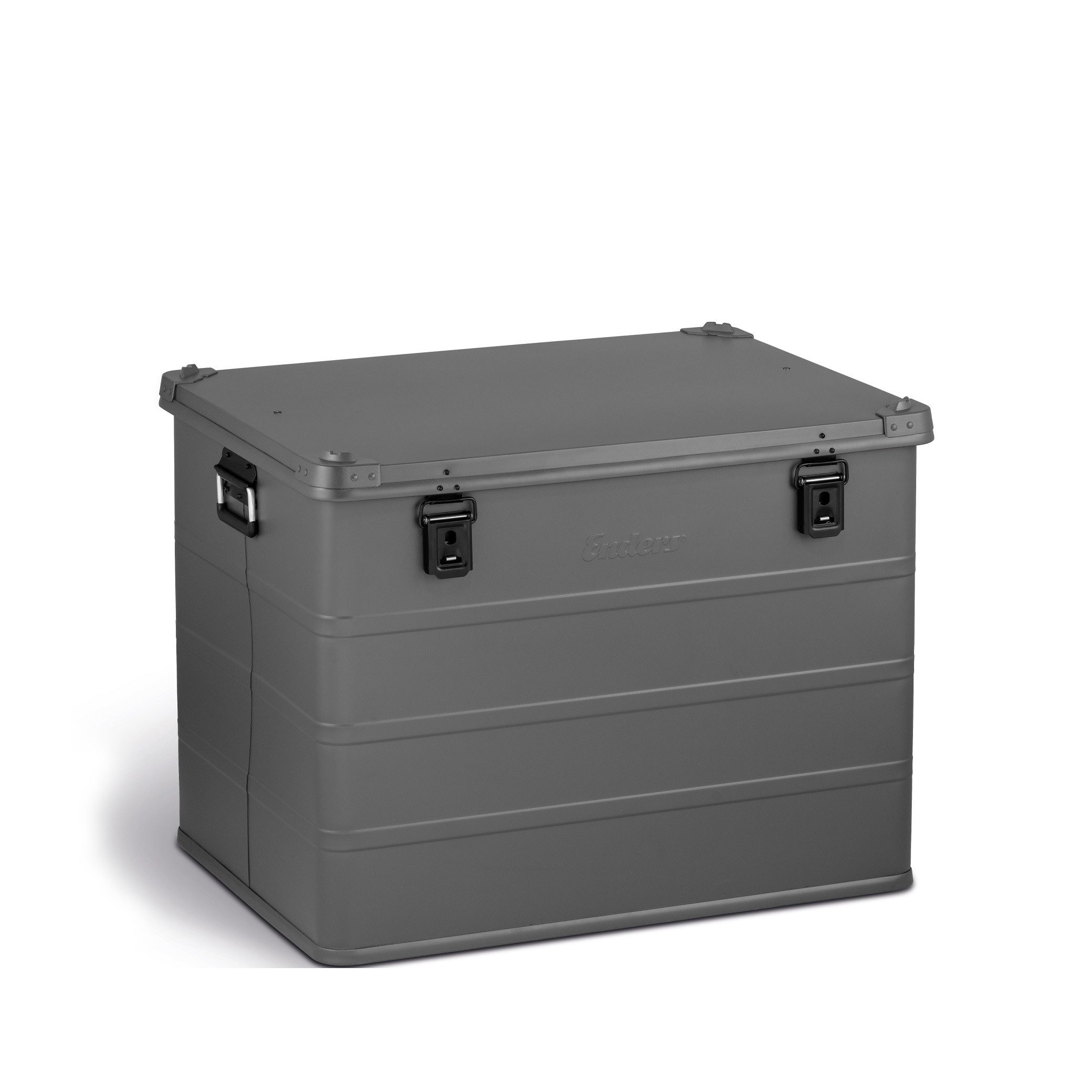 Enders® Aufbewahrungsbox Industriebox 123 L grey, hochwertig verarbeitet, Alukiste Transportbox Lagerbox Alukoffer Metallkiste Alubox