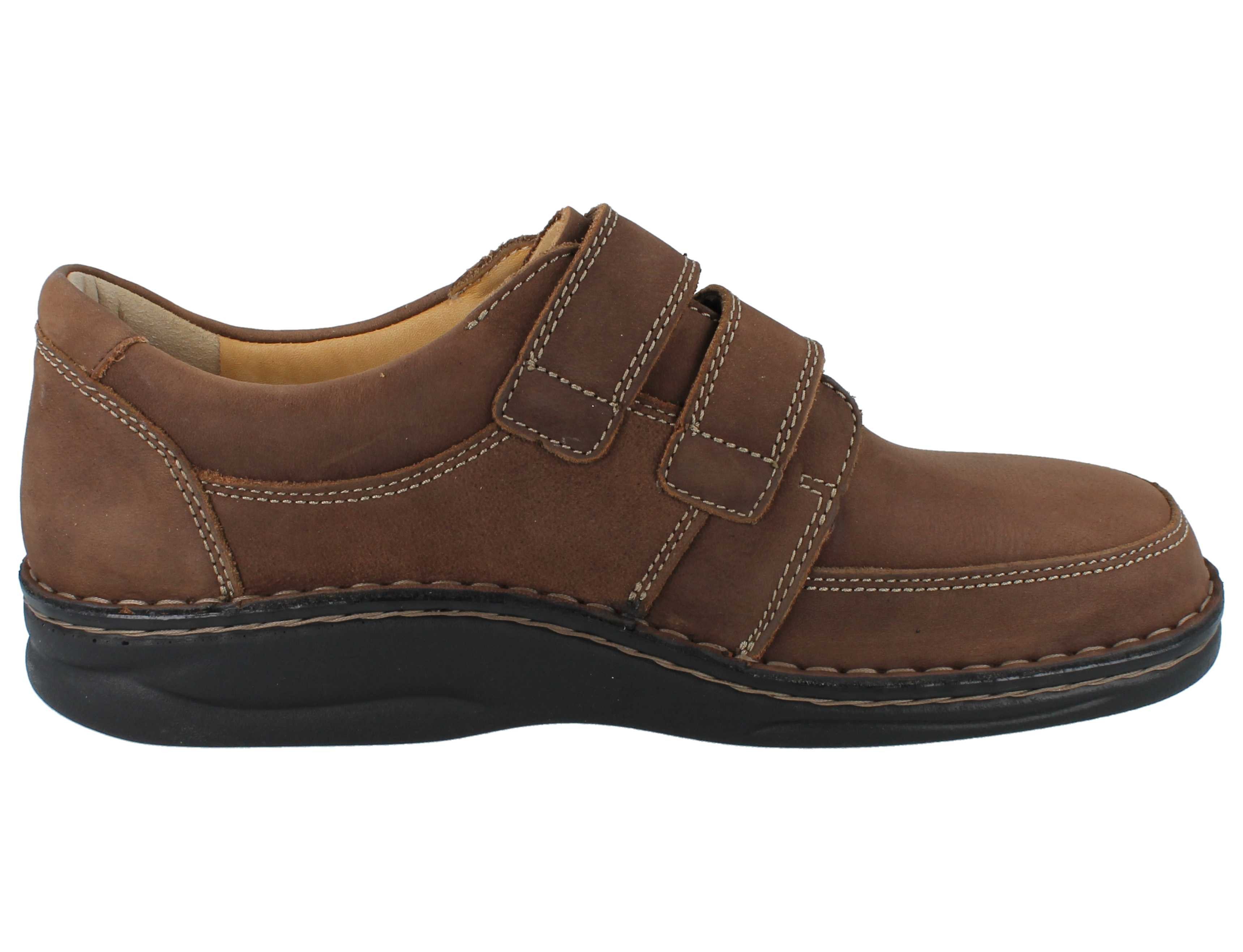 Finn Comfort FINN COMFORT Wicklow Herren Kletthalbschuhe braun Nubukleder - Größe: Schnürschuh Wechselfußbett
