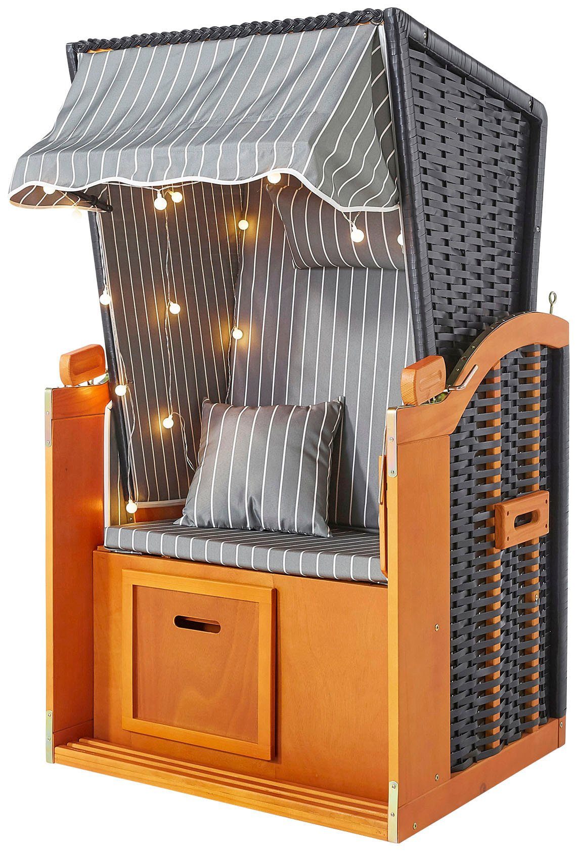 cm, Single, 1-Sitzer, LED-Beleuchtung my Strandkorb inkl. Flair Halblieger, BxTxH: 81x72x160