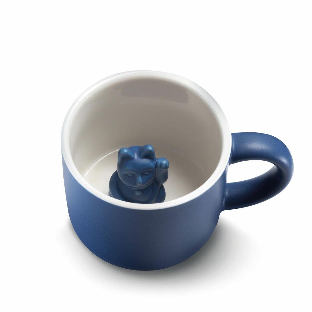 Donkey Products Tasse Maneki Neko Lucky Mug Blau, Porzellan