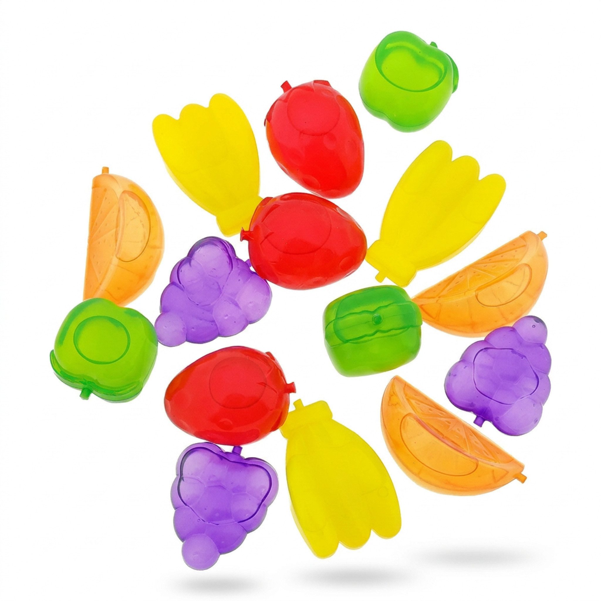 Eiswürfelform Bunte Kunststoff Eiswürfel Früchte, 30 Stück, wiederverwendbar