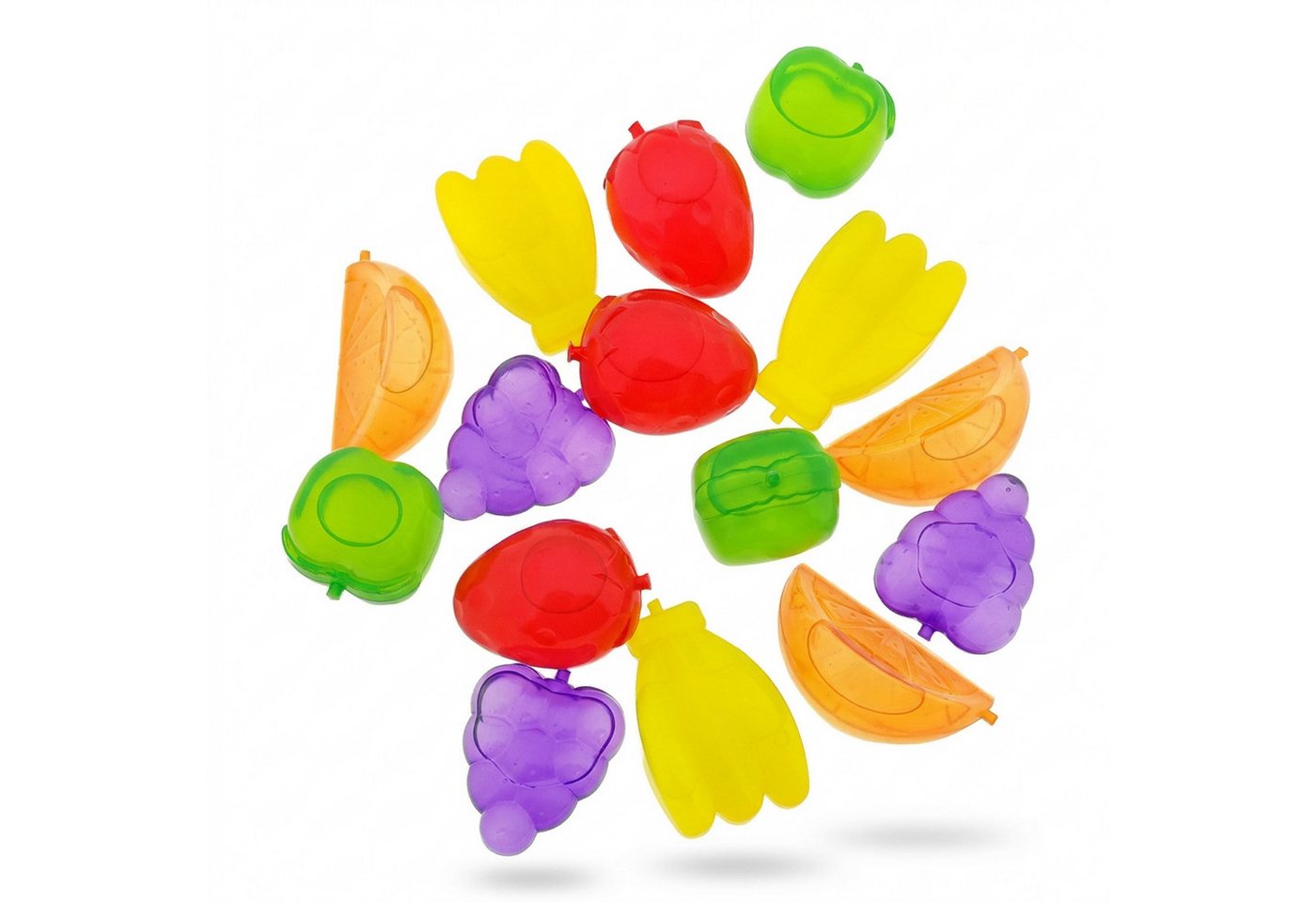 varivendo Eiswürfelform Bunte Kunststoff Eiswürfel Früchte, 30 Stück, wiederverwendbar, (Set 30-tlg), Eiswürfel Kühlsteine Partywürfel Kunststoffeiswürfel