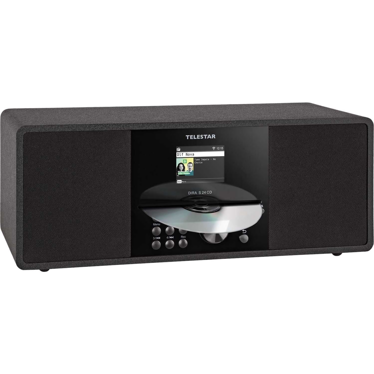 TELESTAR DIRA S 24 CD Stereoradio mit CD-Player (DAB+/FM, USB, Bluetooth) Digitalradio (DAB) (Wecker und Sleeptimer mit unterschiedlichen Modi, USB Ladefunktion für externe Geräte, Aufzeichnung (DAB+/UKW) über Record-Taste oder Timer möglich) schwarz