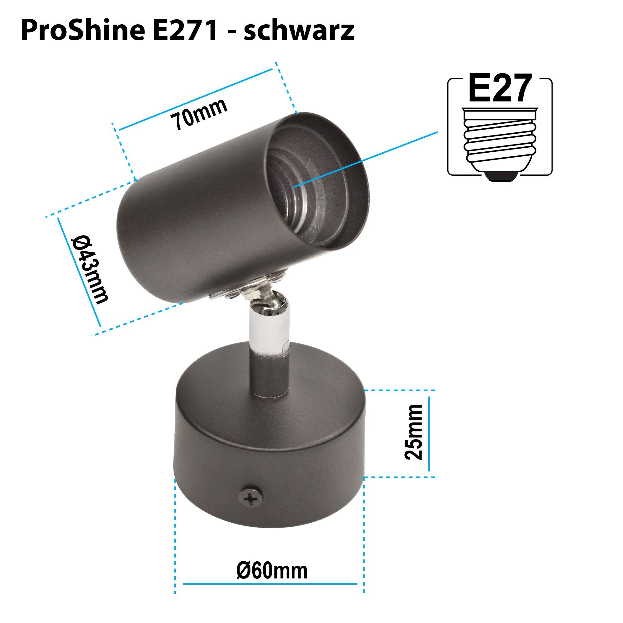 Maxkomfort Deckenstrahler proShine-E271, ohne Leuchtmittel, Deckenleuchte günstig online kaufen