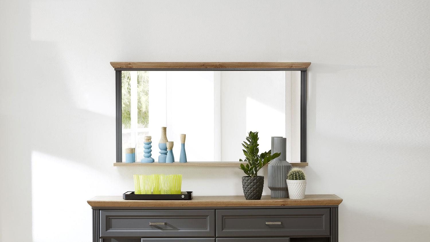 Innostyle Wandspiegel Spiegel Jasmin Wandspiegel graphit Artisan Eiche 142x74 cm