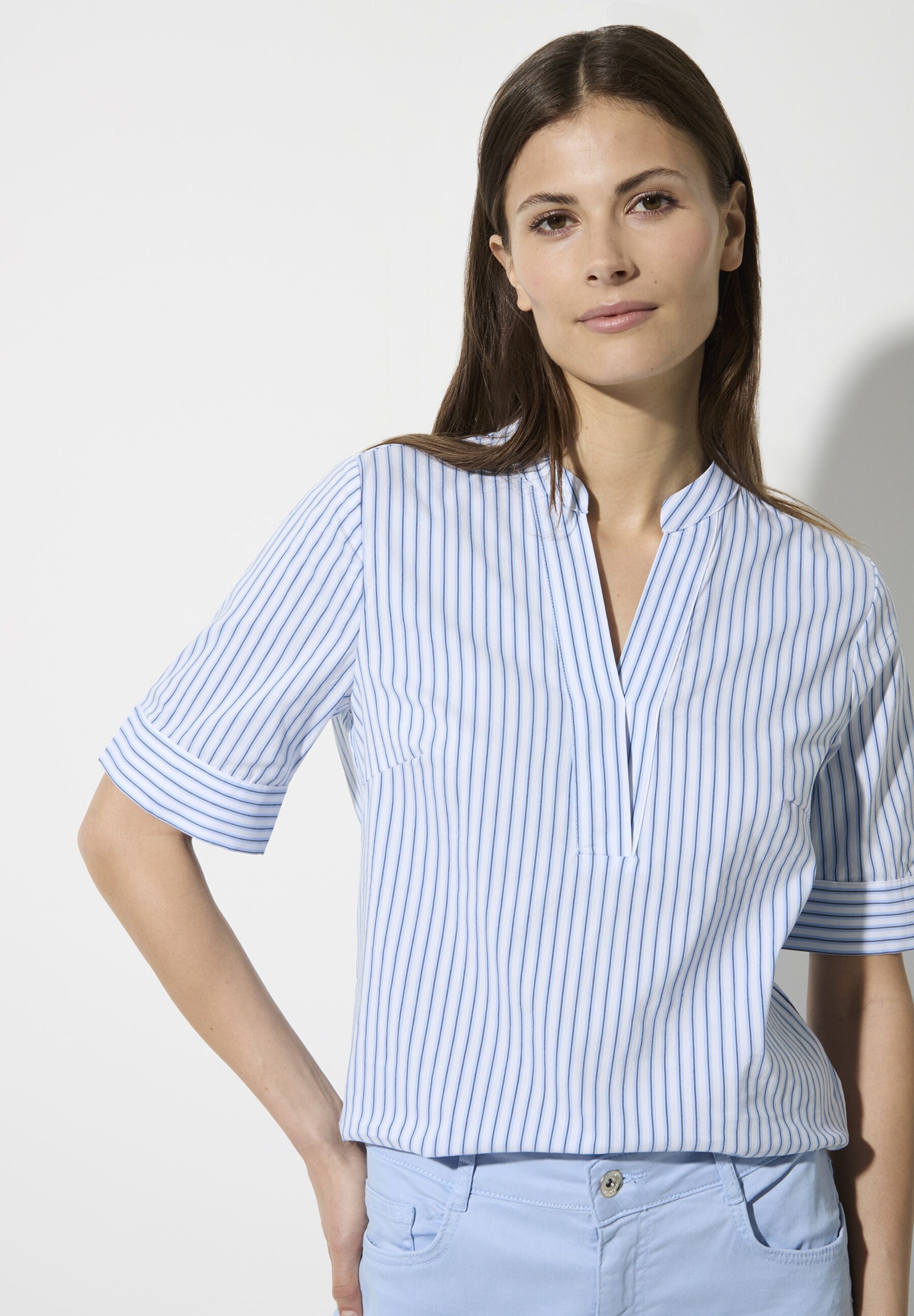 MORE&MORE Kurzarmbluse Streifenbluse günstig online kaufen