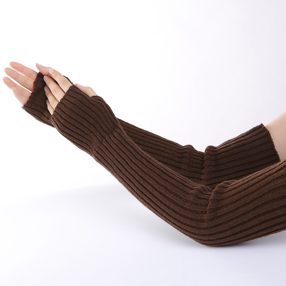 Coonoor Armstulpen Unisex Winter Stricken Handschuh Daumenloch Fäustling Armwärmer – Bild 2 von 5