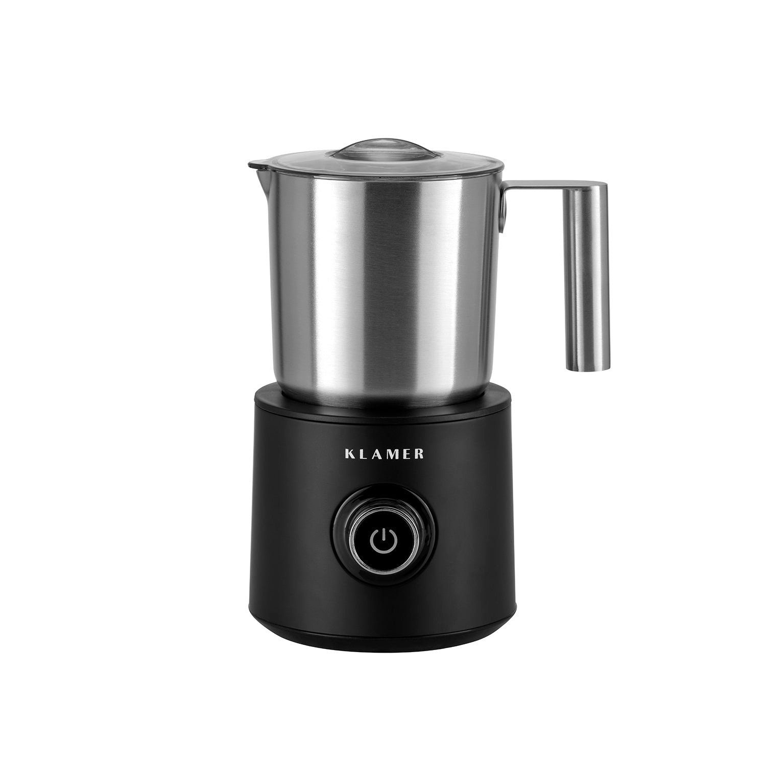 KLAMER Milchaufschäumer Elektrisch (250/500 ML), heißer und kalter Milchschaum für Cappuccino…, 500 W, Milchschaum in Min., 2 Aufsätze, einfache Bedienung, Antihaft