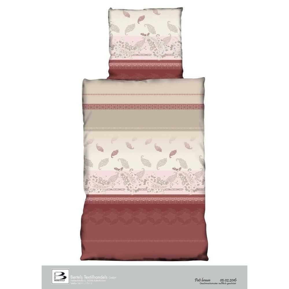 Bertels Bettwäsche Bertels Fleece Bettwäsche Pati Streifen Braun, Microfaser, 2 teilig