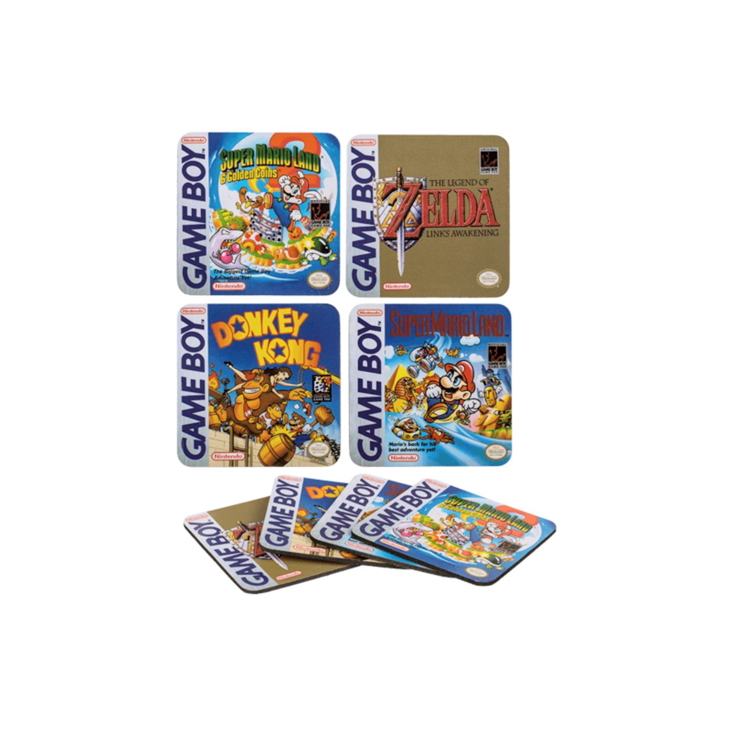 Out of the Blue Glasuntersetzer Nintendo Game Boy Spiele Untersetzer aus Kork im 4er Set
