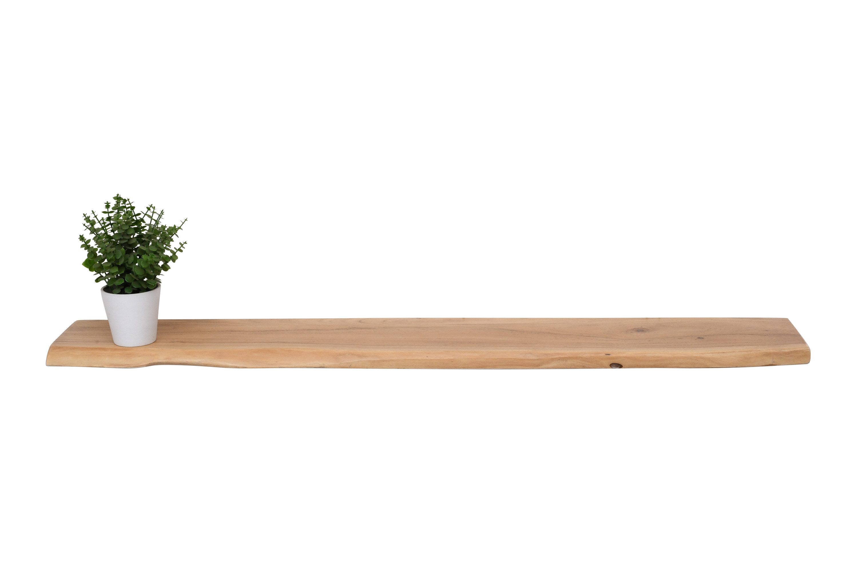 Trelevo® Wandregal Amanda, Akazienholz, Baumkante, Steckboard, günstig online kaufen
