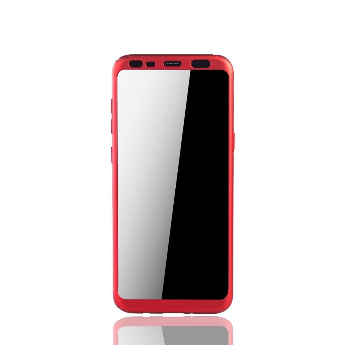 König Design Handyhülle Samsung Galaxy S8 Plus, Samsung Galaxy S8 Plus Handyhülle 360 Grad Schutz Full Cover Rot