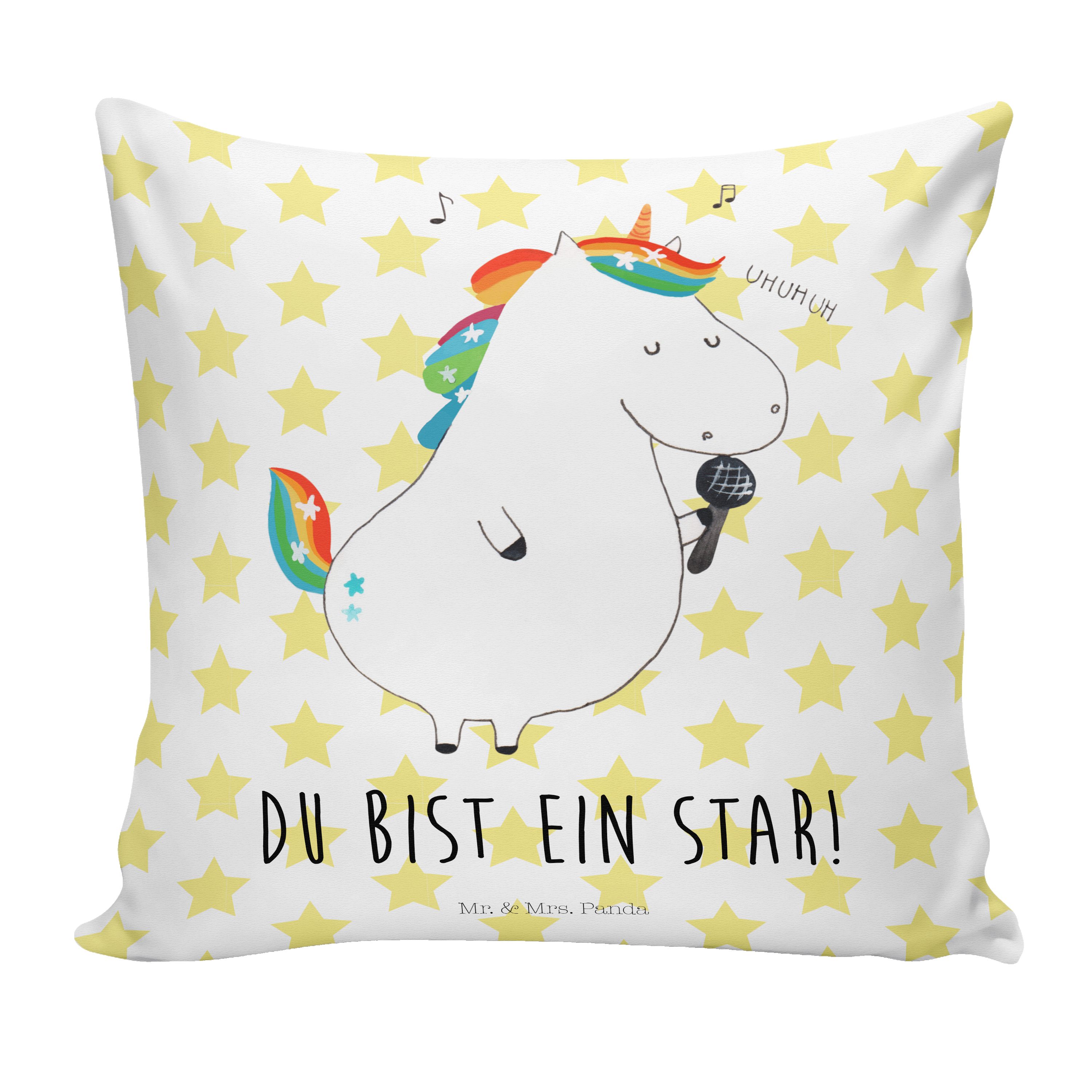 Mr. & Mrs. Sänger Mo Pegasus, Geschenk, - Dekokissen, Sofakissen, Panda Weiß Dekokissen - Einhorn